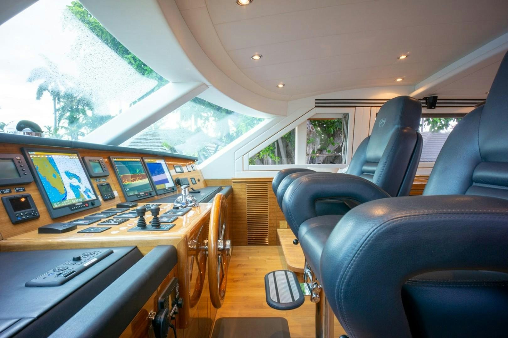 inside of a vehicle with computers aboard IN THE ZONE Yacht for Sale