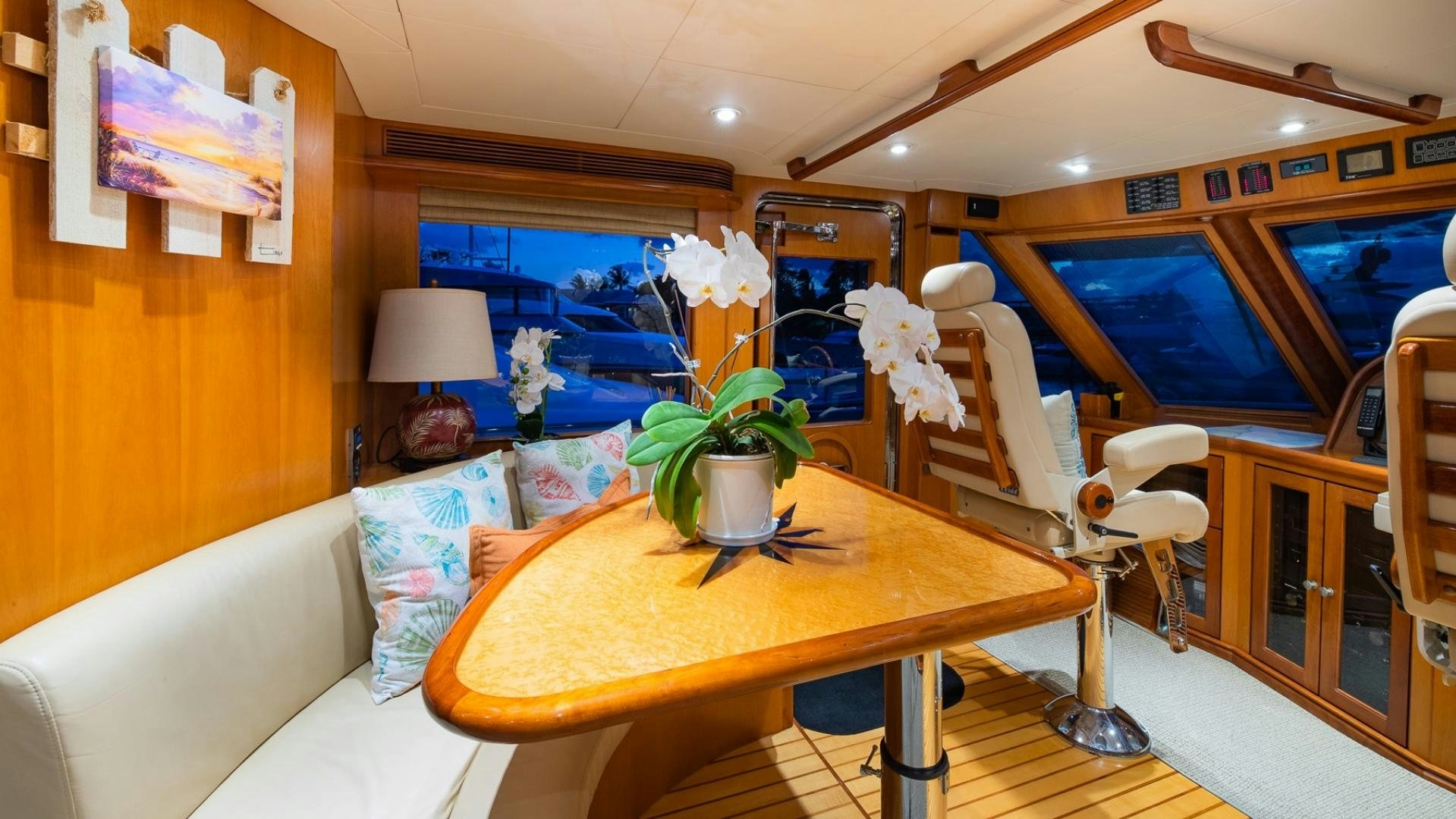 a dining table in a room aboard MAGICAL DAYS Yacht for Sale