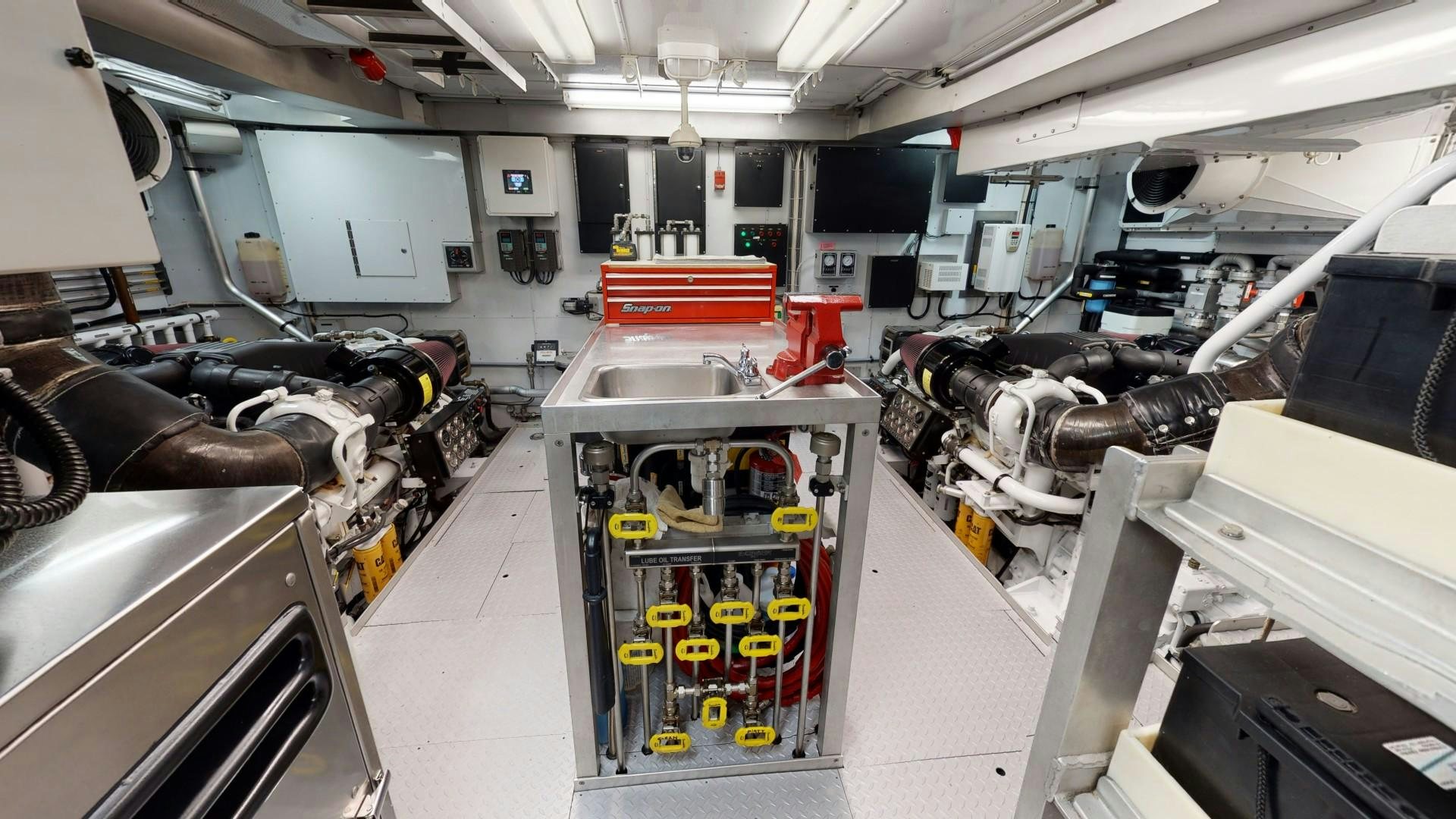 inside of a factory with machinery aboard PATRIOT Yacht for Sale