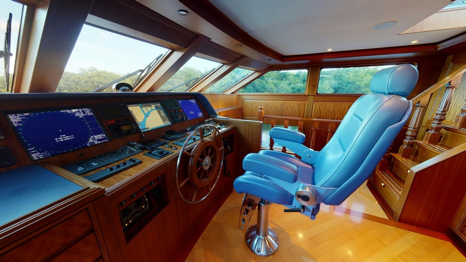 inside of a car aboard PATRIOT Yacht for Sale