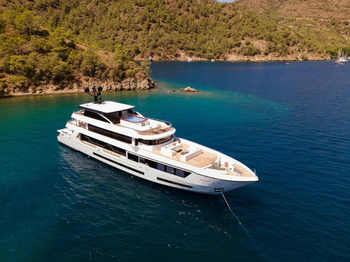 a boat on the water aboard OCEAN BREEZE Yacht for Sale
