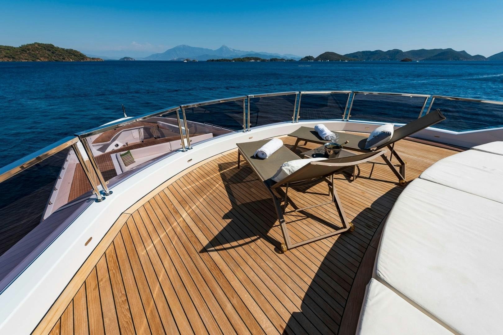 a boat on the water aboard OCEAN BREEZE Yacht for Sale