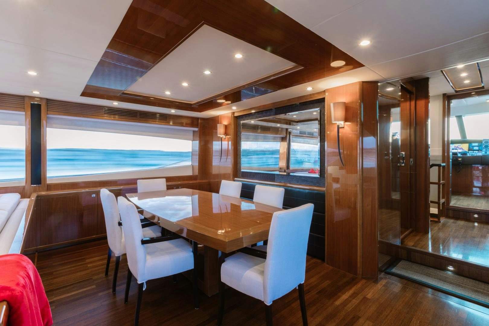 a dining table in a room aboard LOVE N LIFE Yacht for Sale