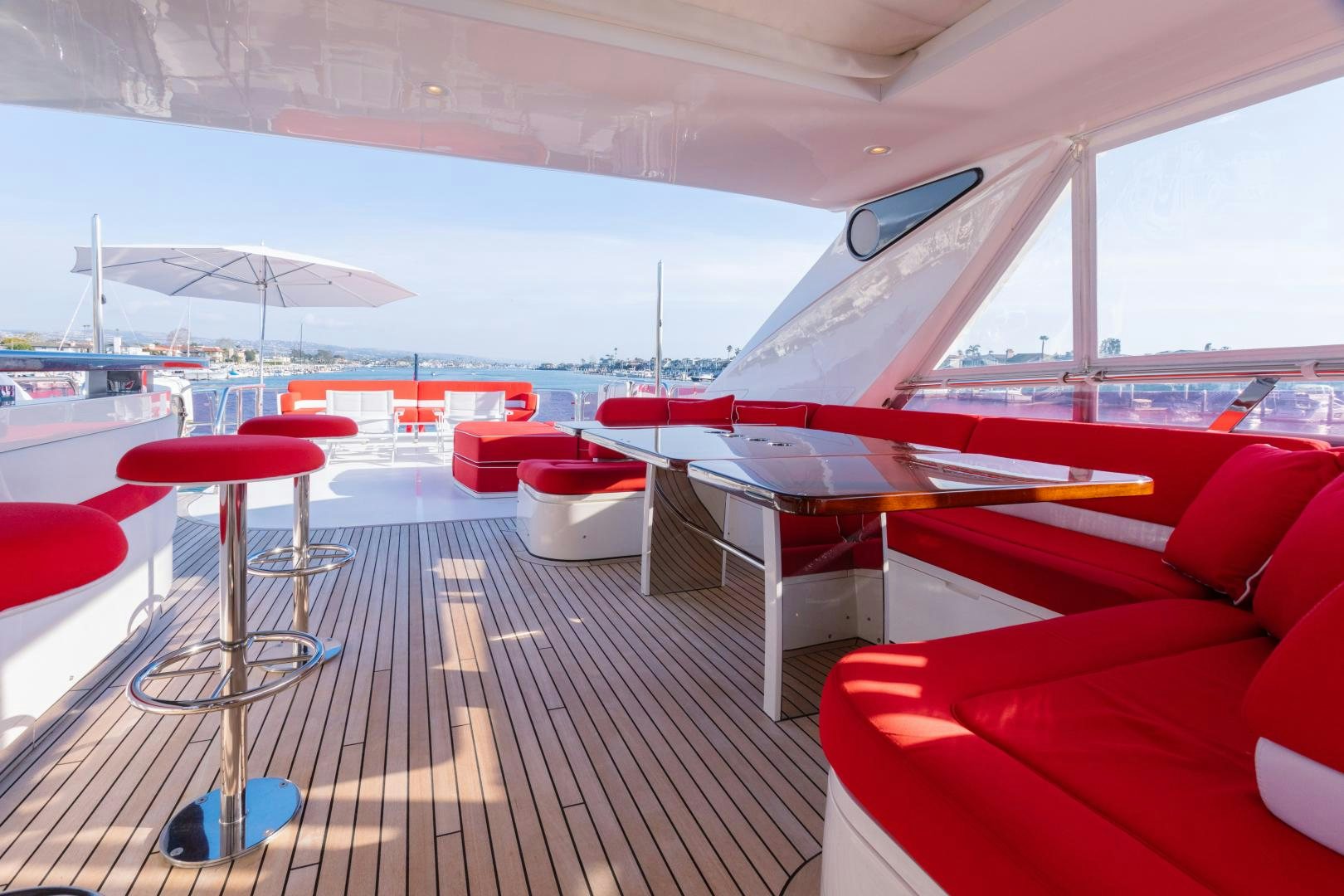 a plane parked in a hangar aboard LOVE N LIFE Yacht for Sale