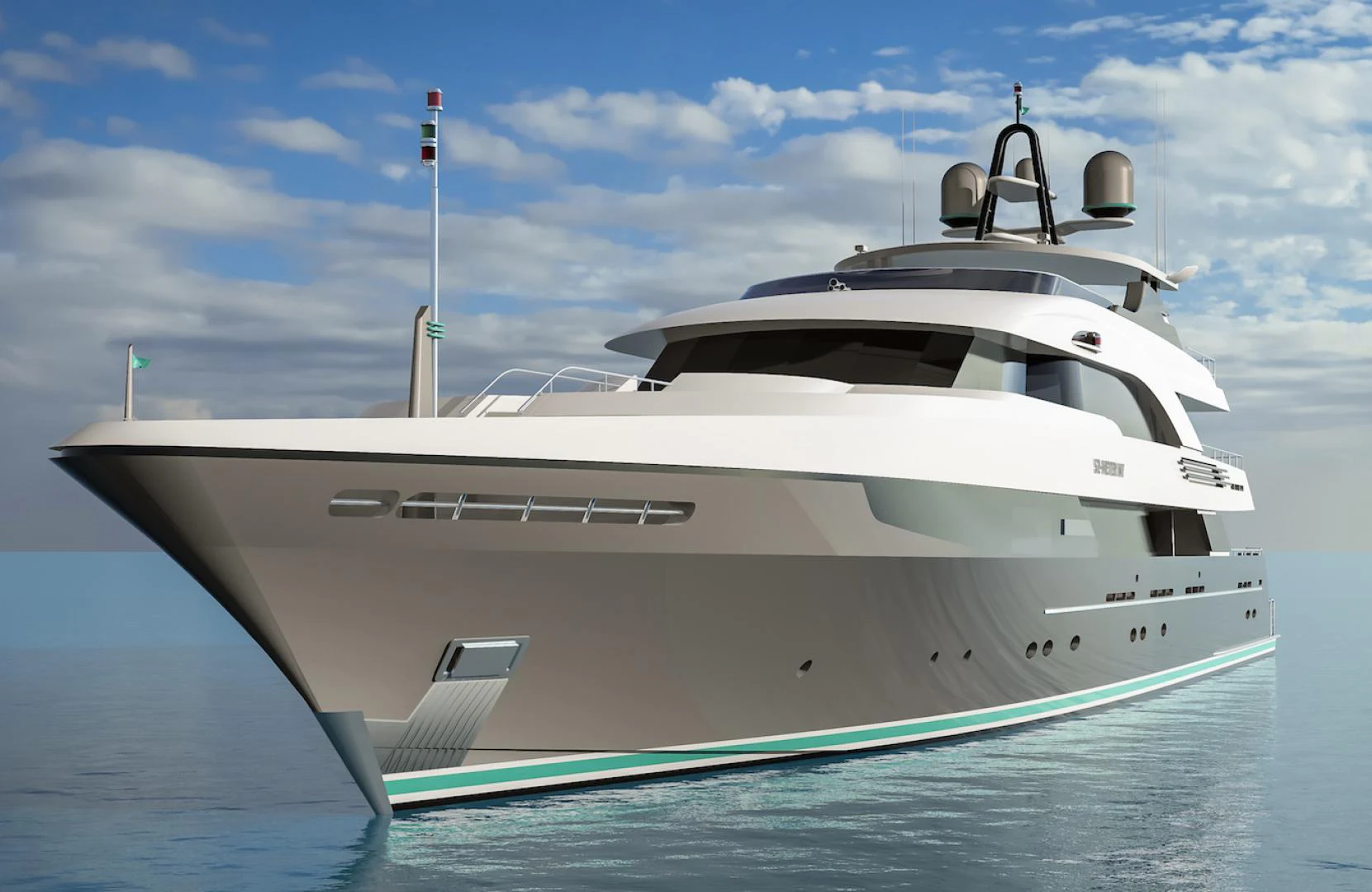 a white yacht on the water aboard T 056 UNDER CONSTRUCTION Yacht for Sale