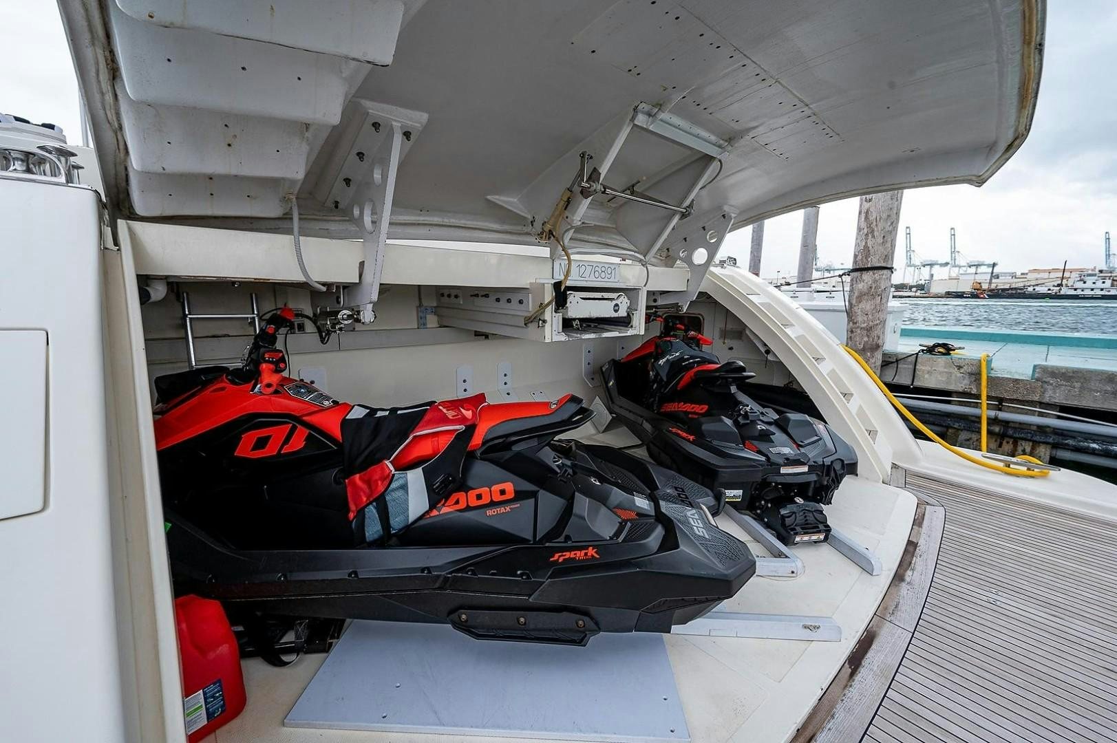 a car on a boat aboard CASSINELLA Yacht for Sale