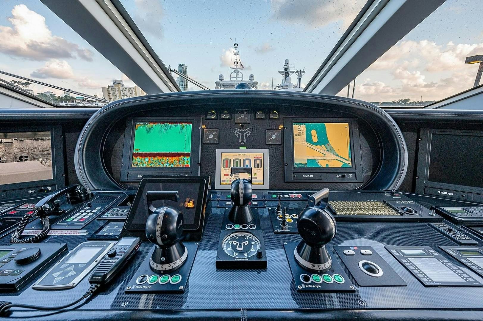 the cockpit of a plane aboard CASSINELLA Yacht for Sale
