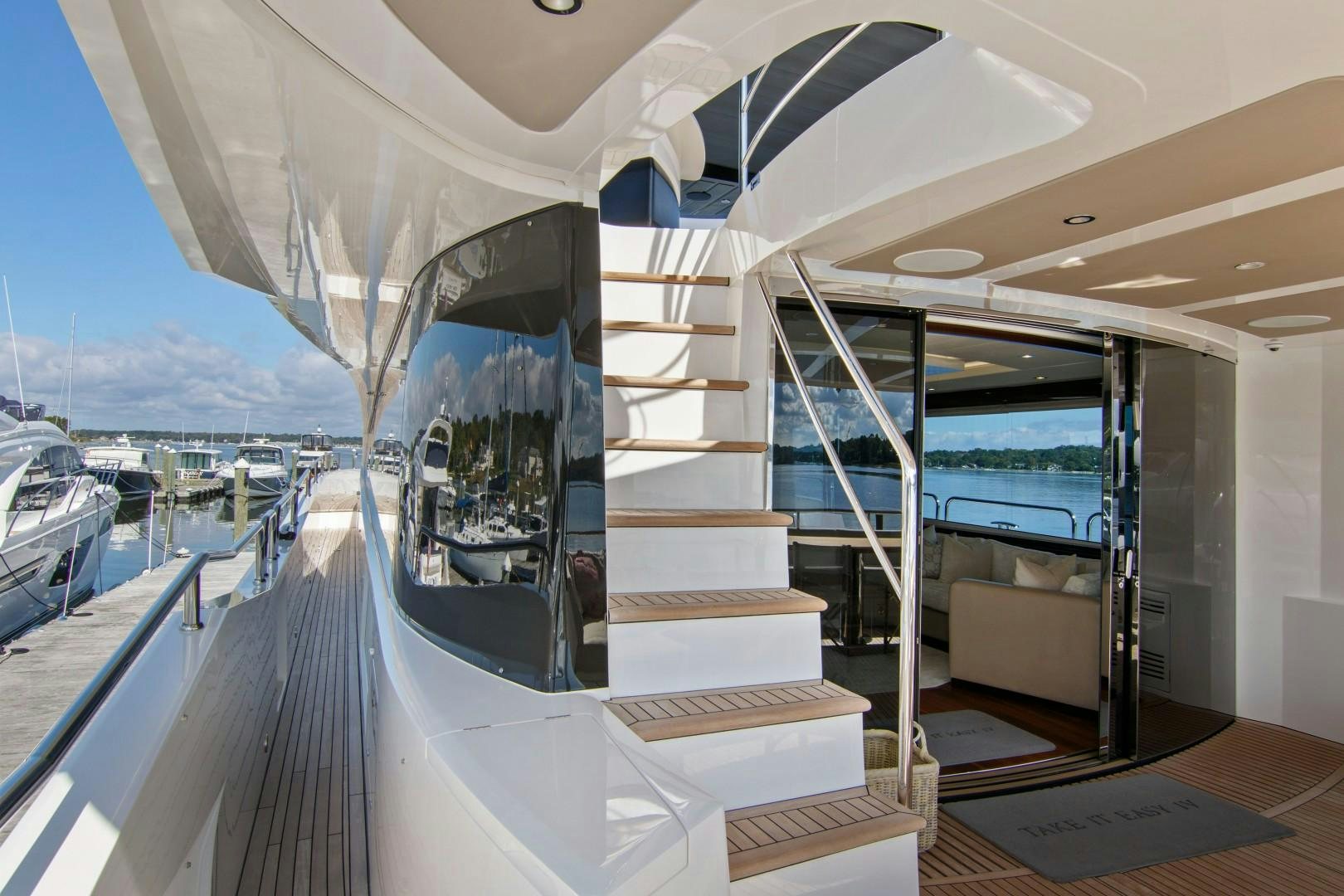 a staircase leading to a boat aboard GOLDEN OURS Yacht for Sale