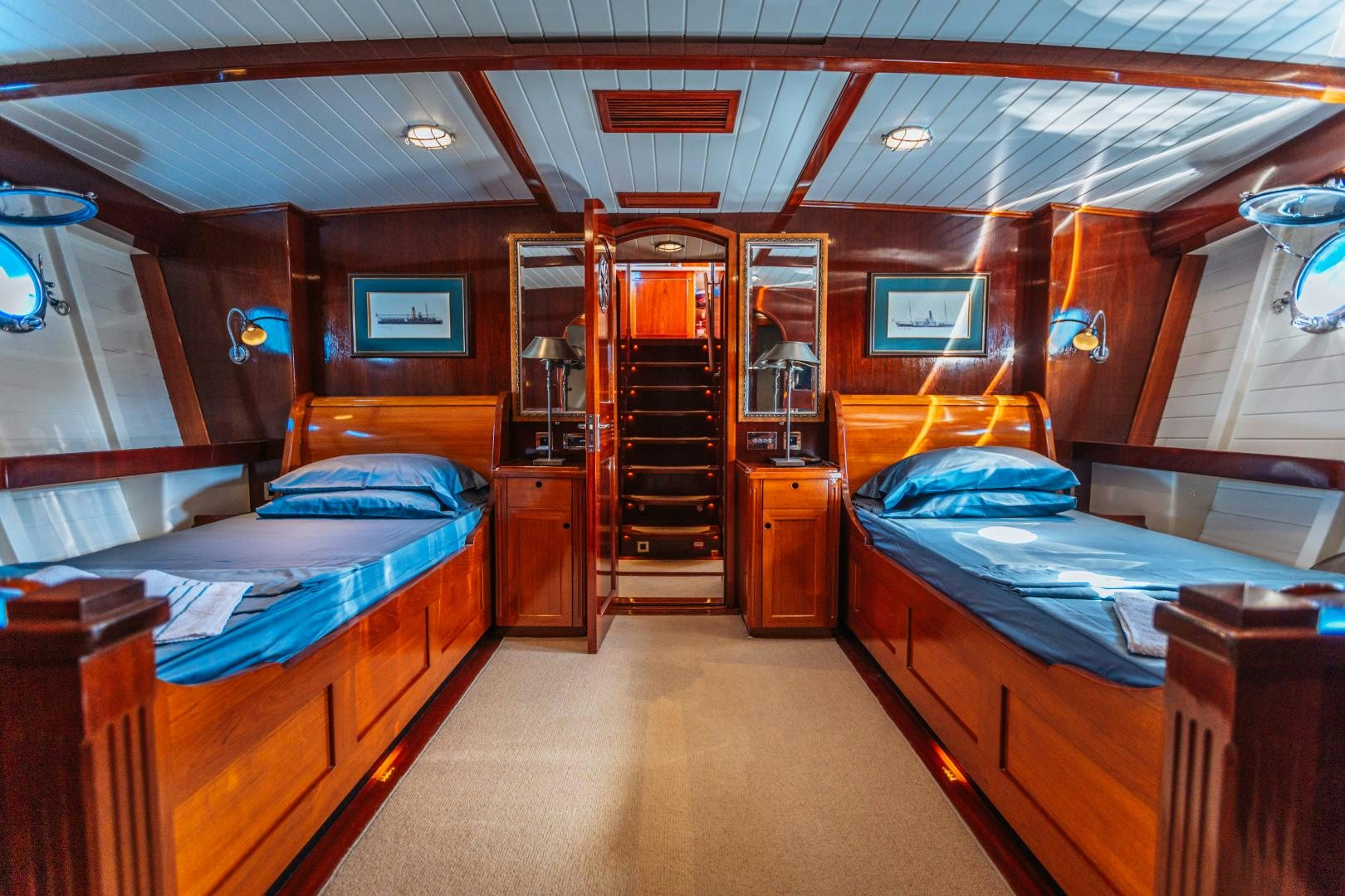 a room with bunk beds aboard LARIMAR Yacht for Sale