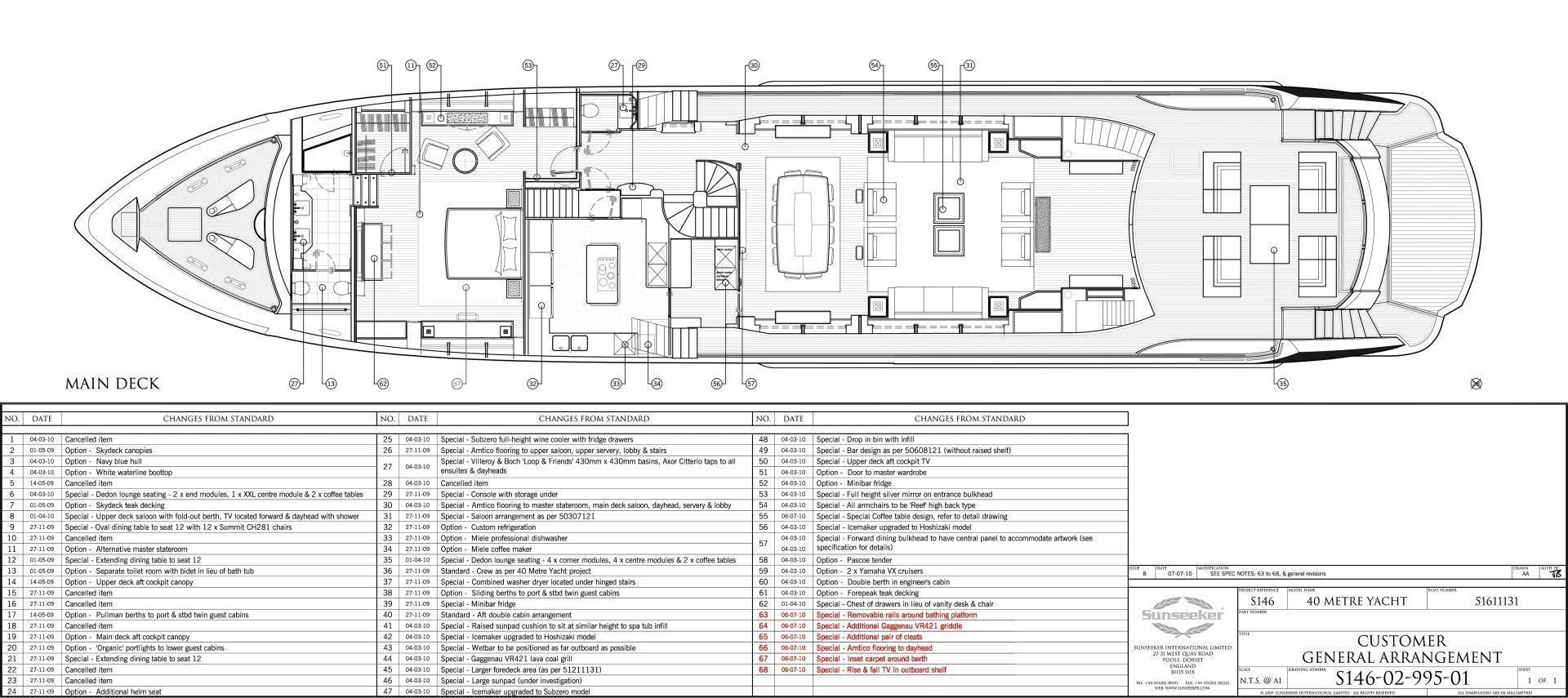 diagram aboard ACACIA Yacht for Sale
