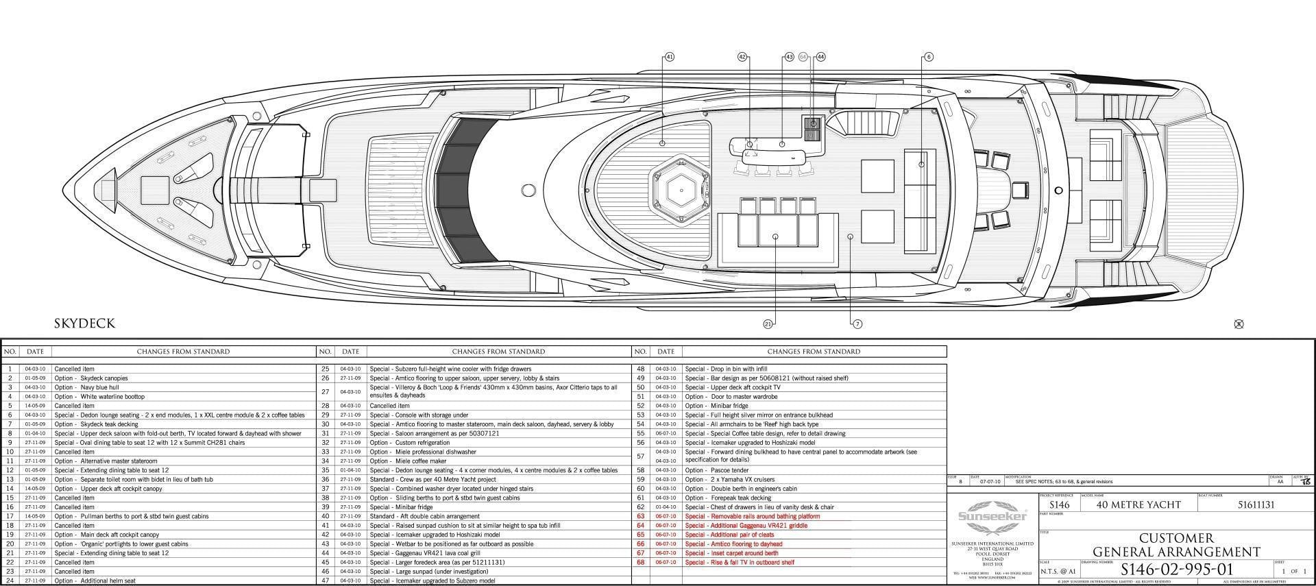 diagram, engineering drawing aboard ACACIA Yacht for Sale