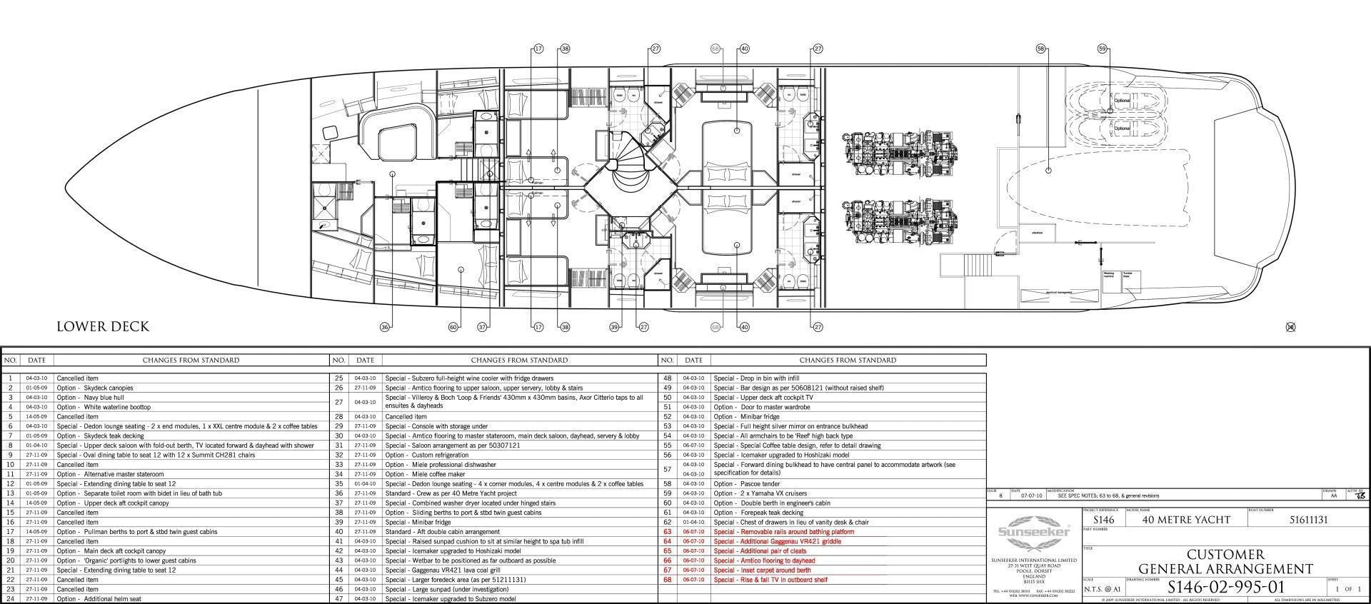diagram aboard ACACIA Yacht for Sale