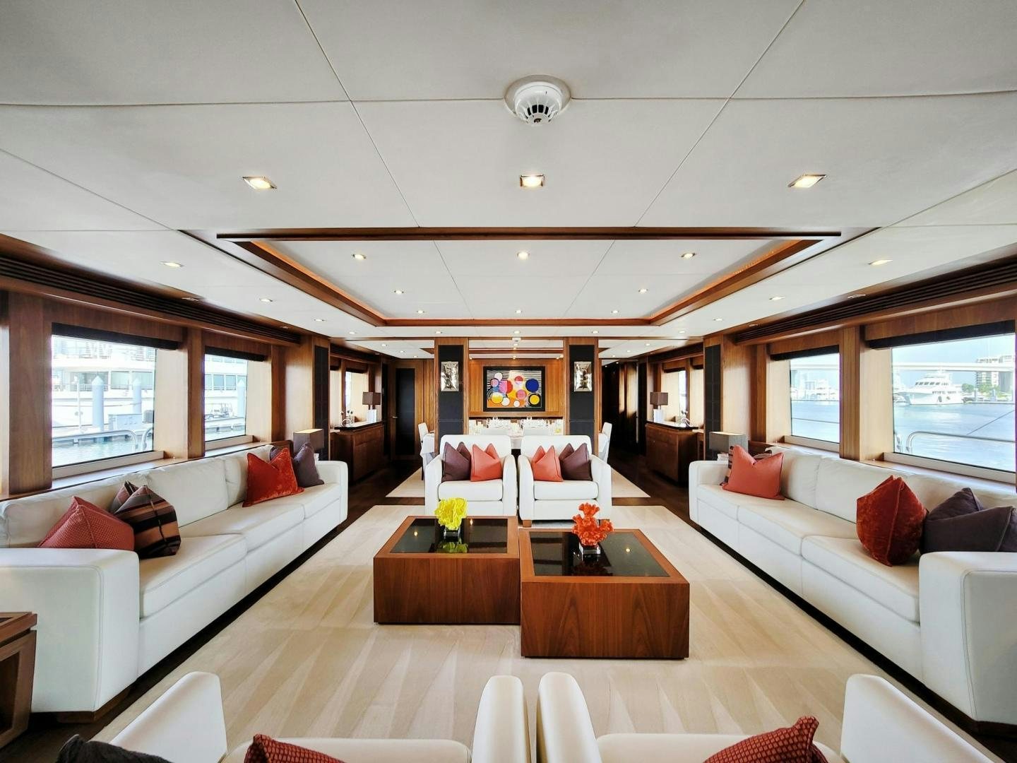 a living room with a couch and a table aboard ACACIA Yacht for Sale