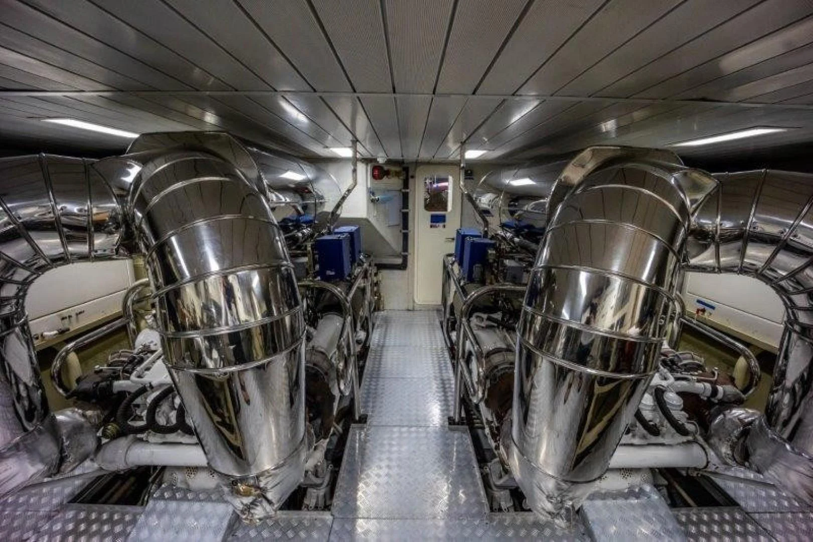 a large metal machine in a factory aboard NYHAVEN Yacht for Sale