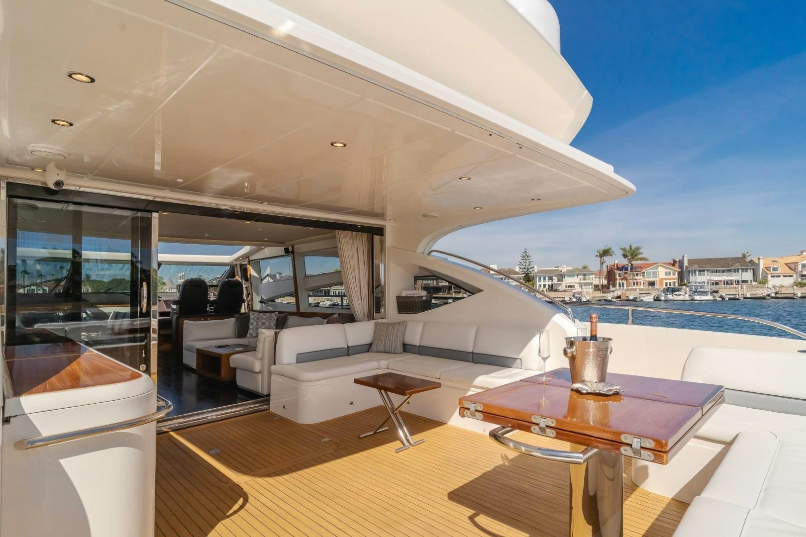 a room with a table and chairs aboard KOINONIA Yacht for Sale