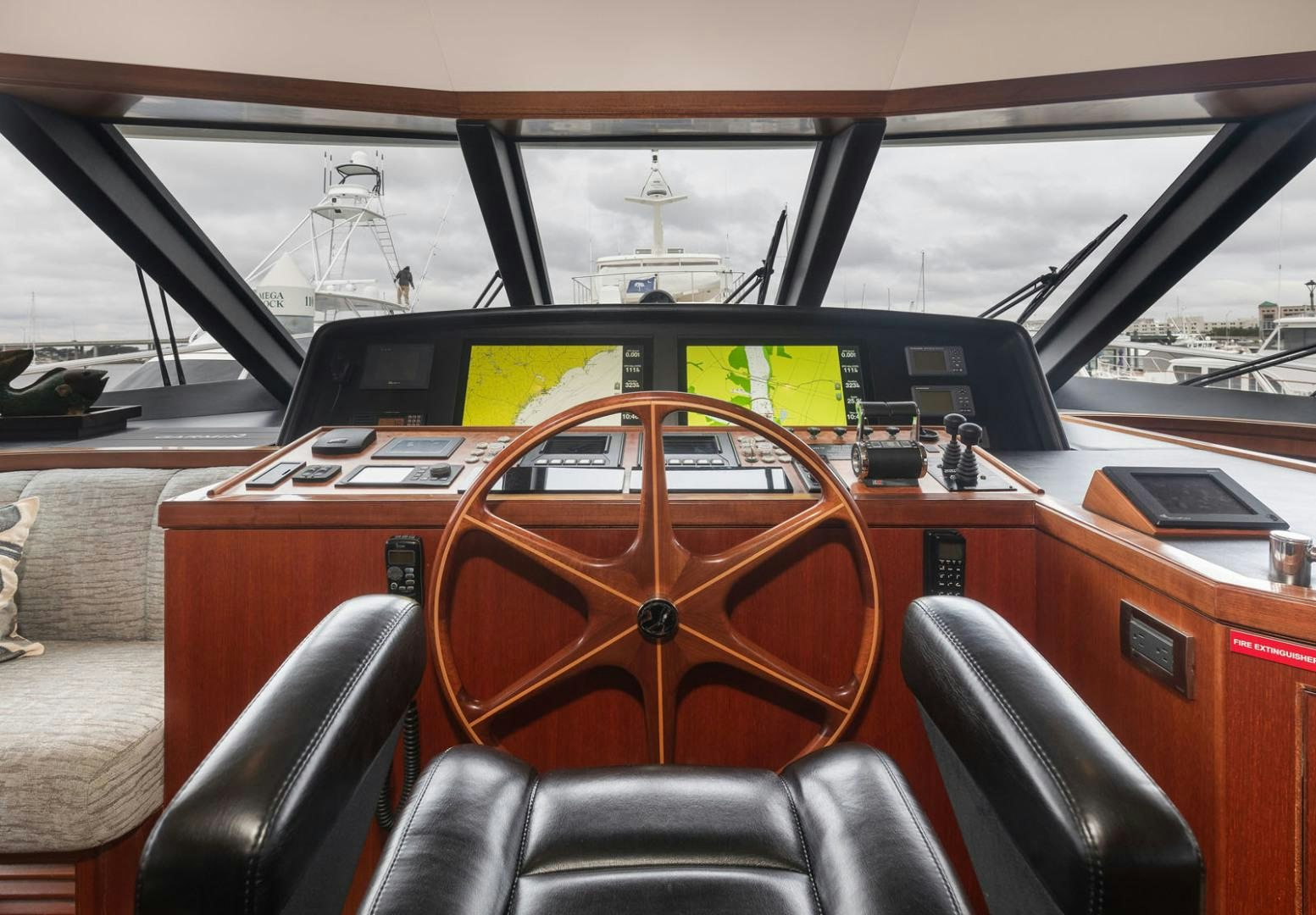 inside of a car aboard LADY GIGI Yacht for Sale