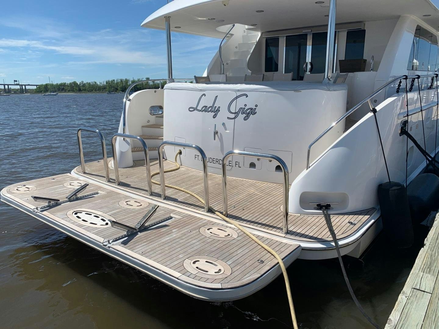 a boat on the water aboard LADY GIGI Yacht for Sale