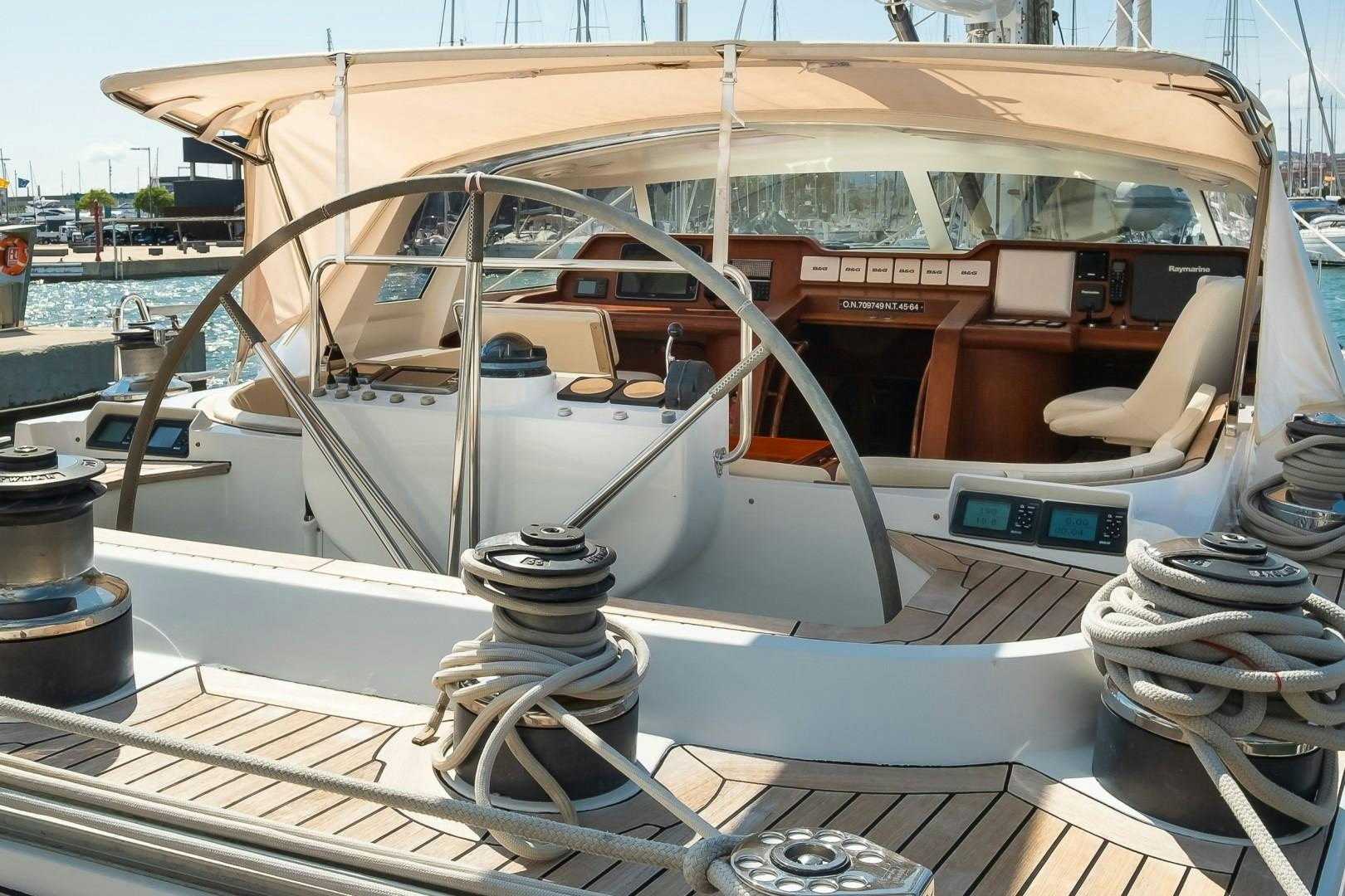 a boat on a dock aboard ARQUIMEDES Yacht for Sale