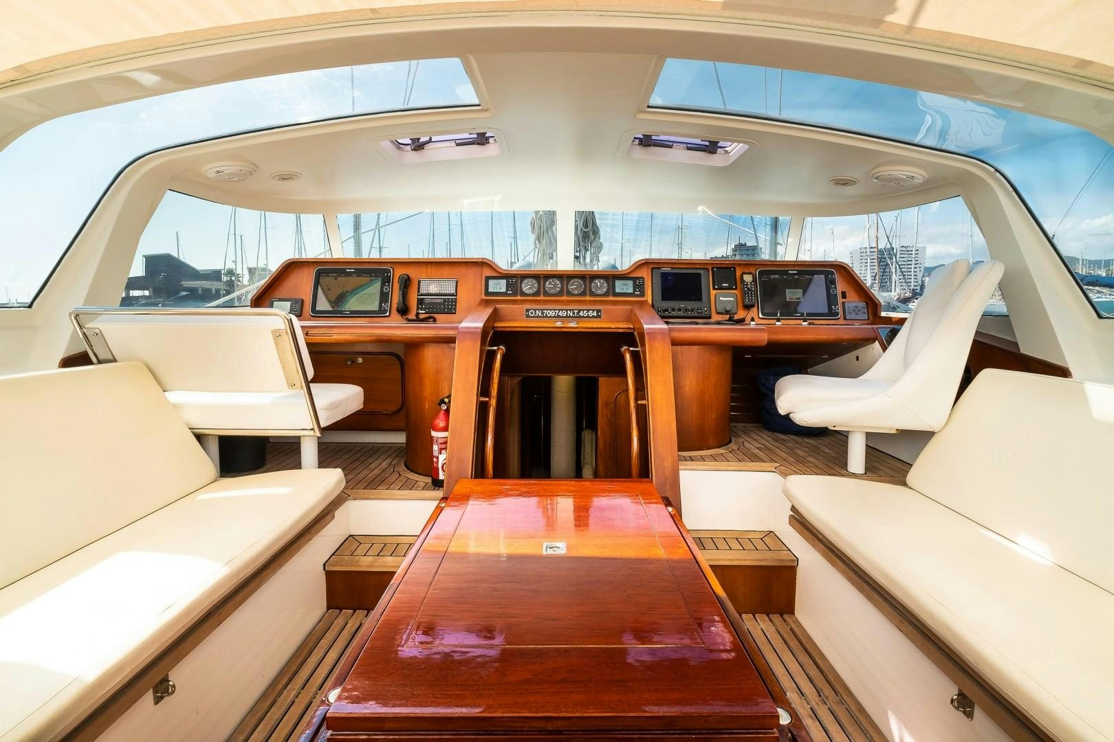 inside of a boat aboard ARQUIMEDES Yacht for Sale