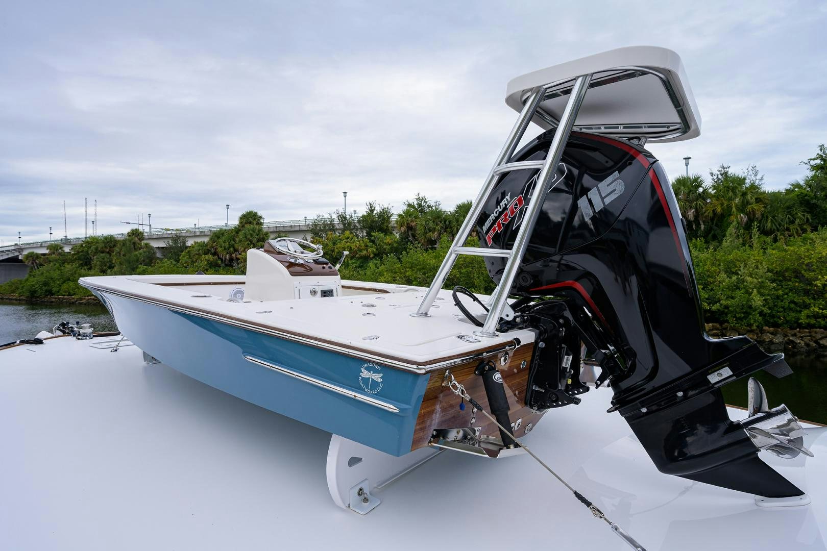 a boat with a side mirror aboard Renegade Yacht for Sale