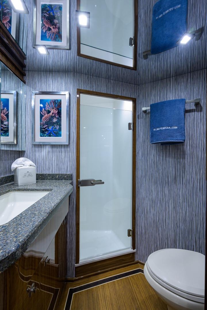 a bathroom with a sink and a toilet aboard Renegade Yacht for Sale