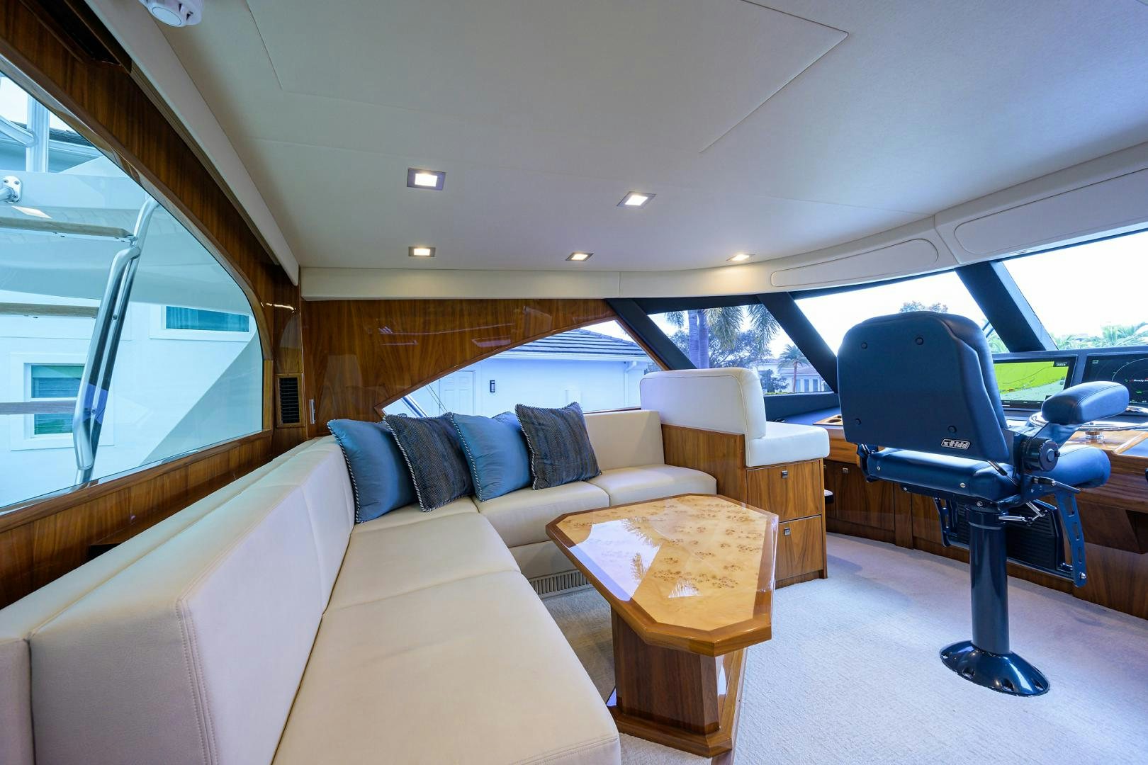 inside of a car aboard Renegade Yacht for Sale