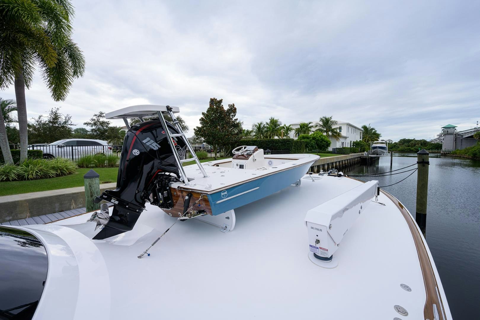 a motor boat on a body of water aboard Renegade Yacht for Sale