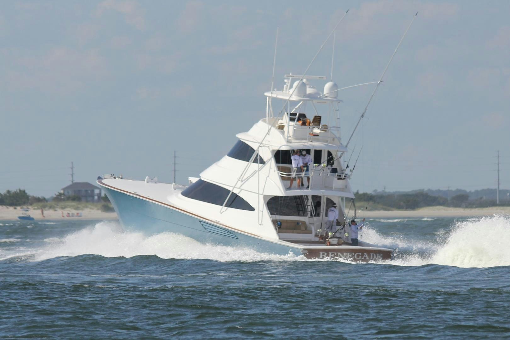 a boat on the water aboard Renegade Yacht for Sale