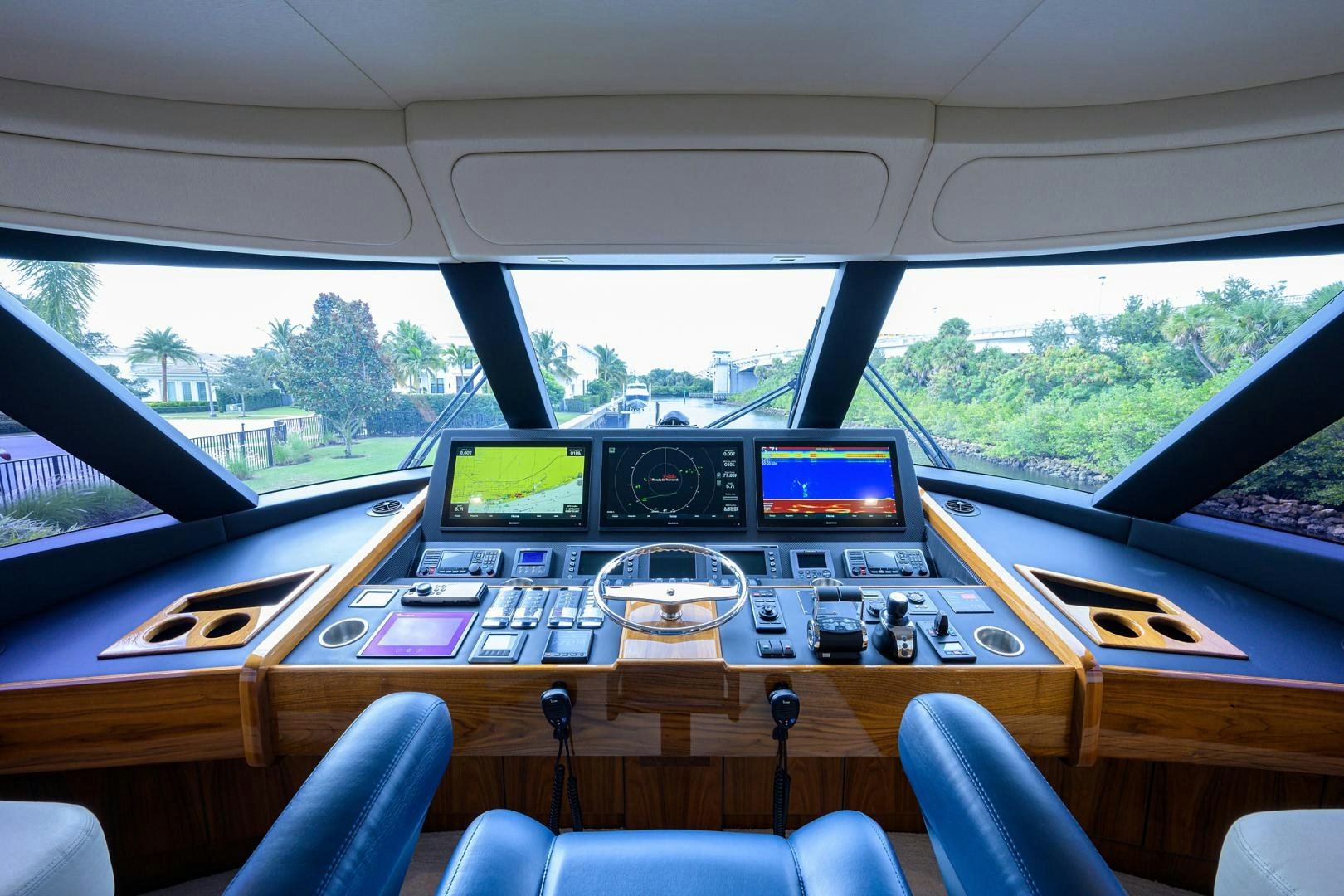 inside of a car aboard Renegade Yacht for Sale