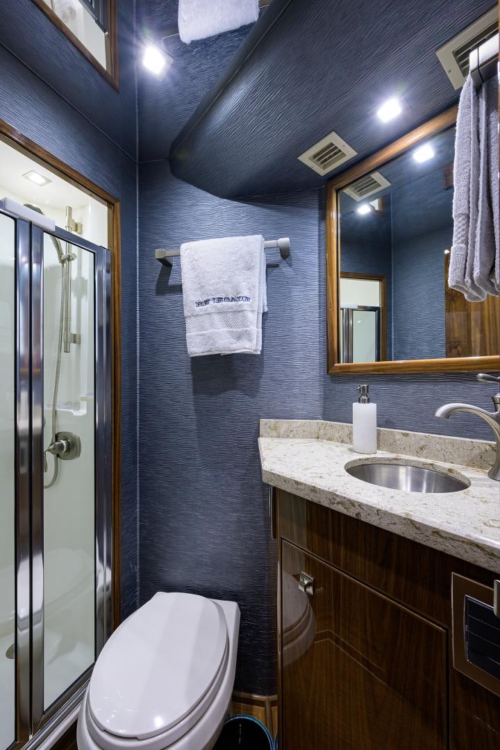 a bathroom with a sink and a toilet aboard Renegade Yacht for Sale