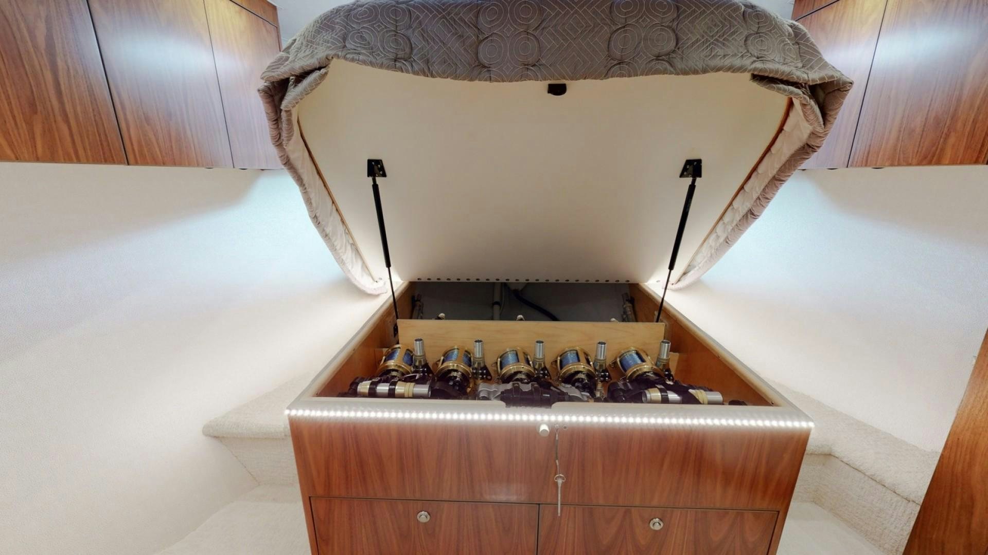 a mirror above a kitchen sink aboard WONDER Yacht for Sale