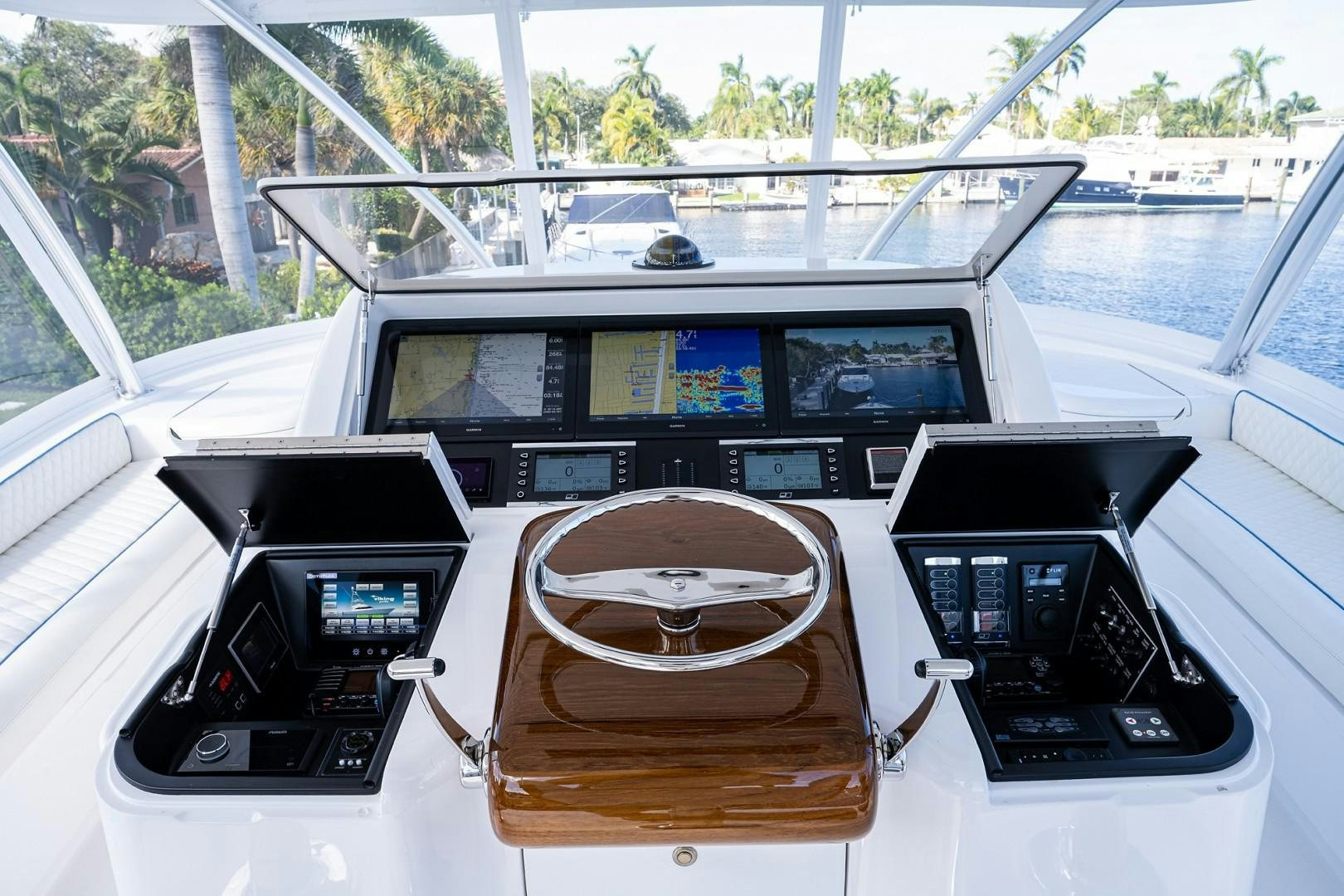 inside of a car aboard REEL CRAZY Yacht for Sale