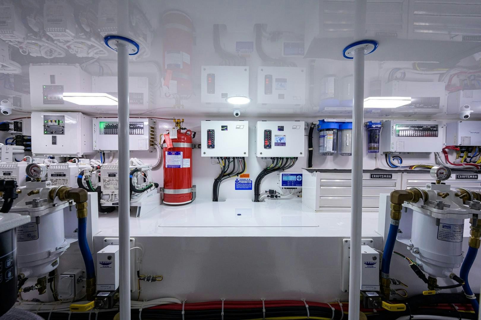 a room with machinery and equipment aboard REEL CRAZY Yacht for Sale