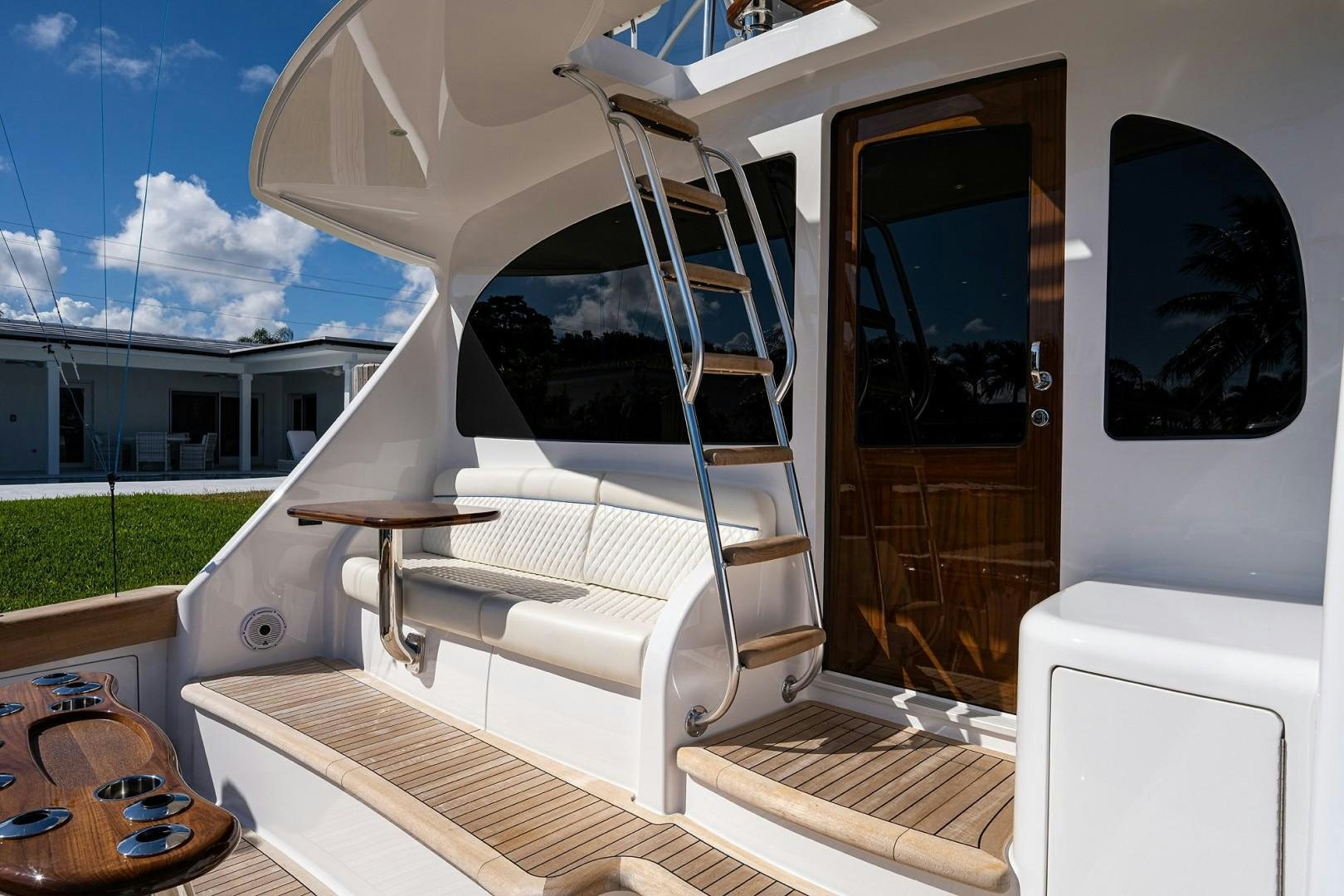 a boat on a trailer aboard REEL CRAZY Yacht for Sale