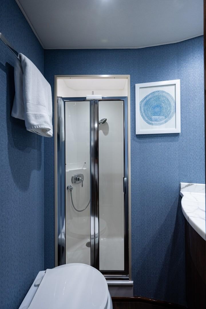 a shower unit in a bathroom aboard REEL CRAZY Yacht for Sale