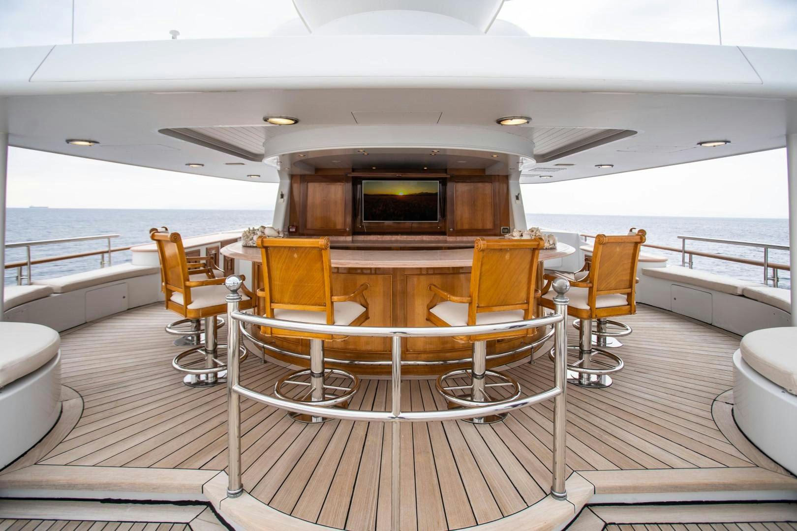 a boat on a deck aboard FARIBANA V Yacht for Sale