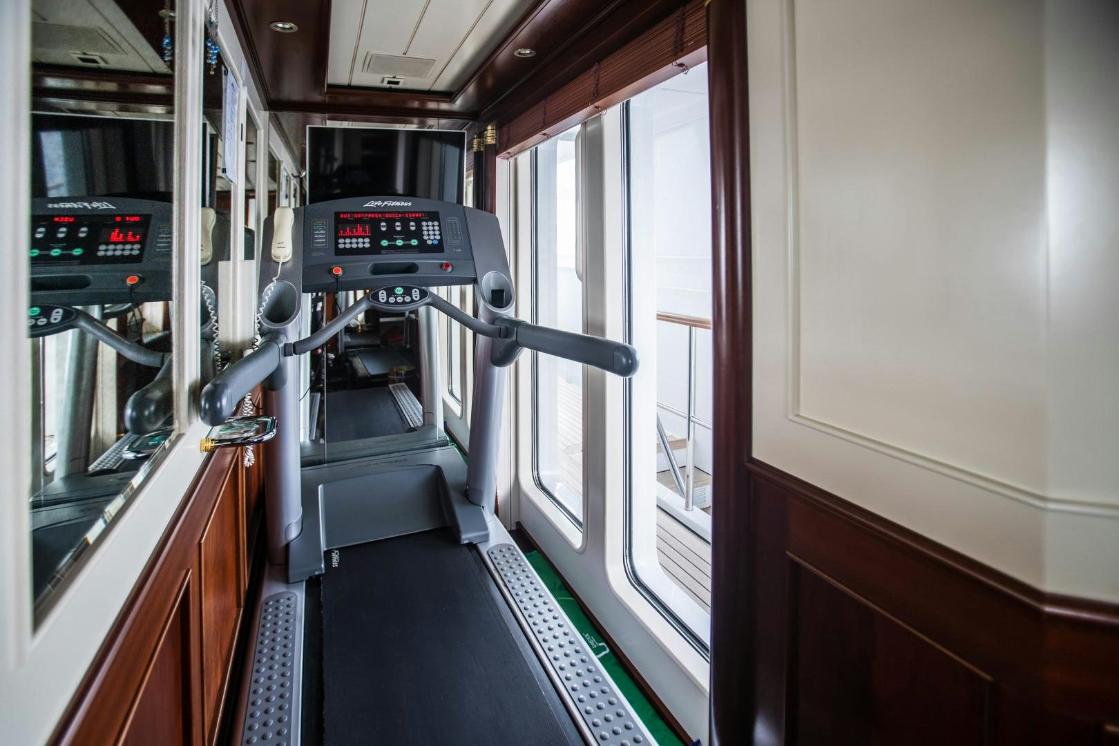 a machine inside a building aboard FARIBANA V Yacht for Sale