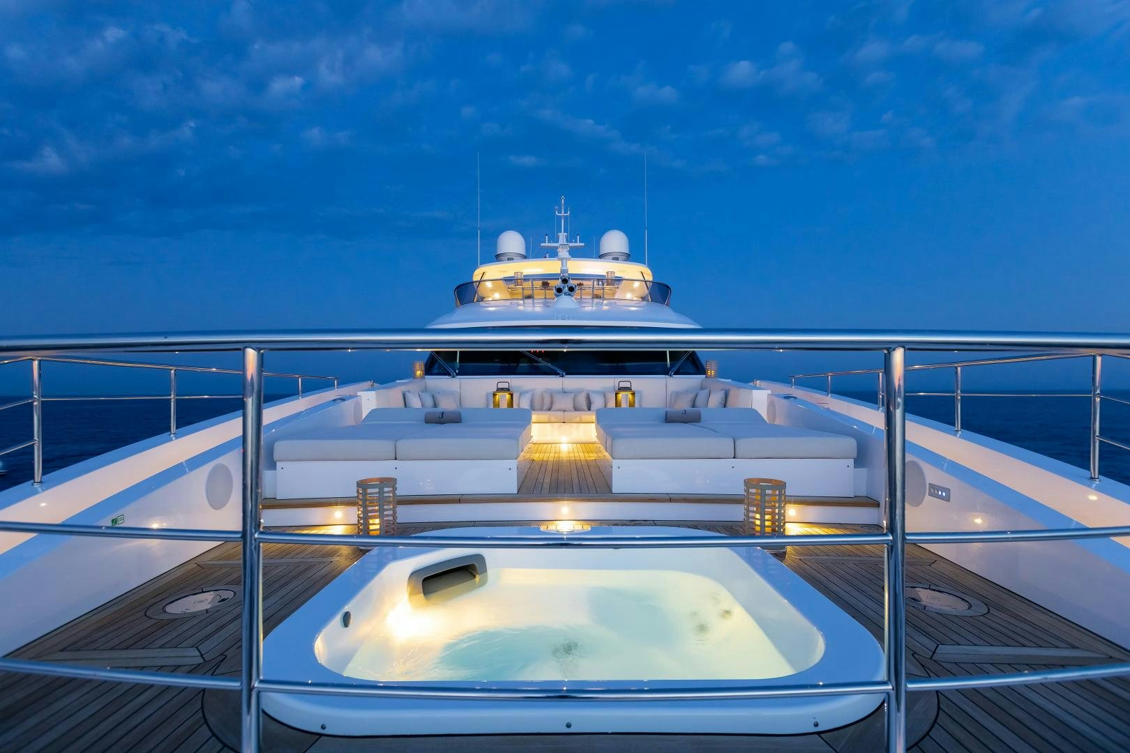 a cruise ship on a bridge aboard JACOZAMI Yacht for Sale