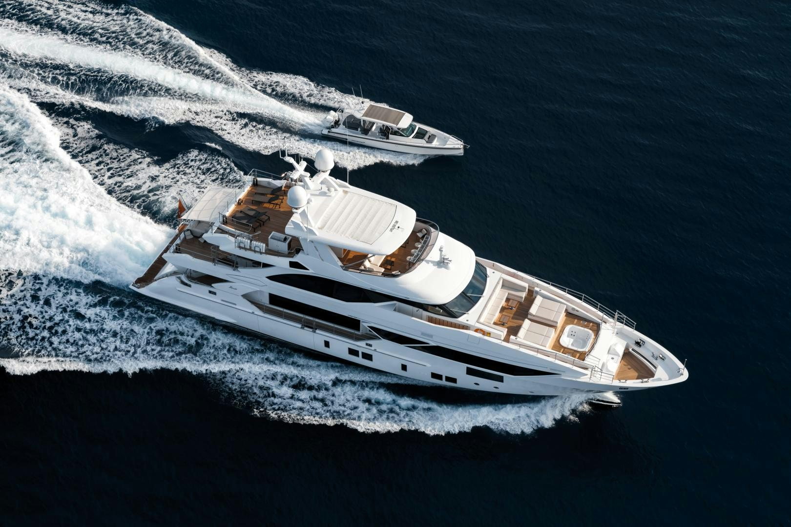 a high angle view of a ship aboard JACOZAMI Yacht for Sale