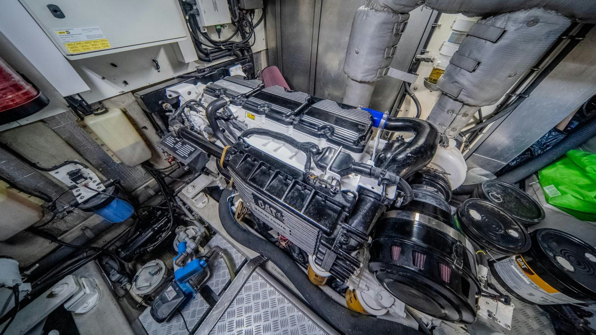 a large group of engine parts aboard GOOD LACK Yacht for Sale