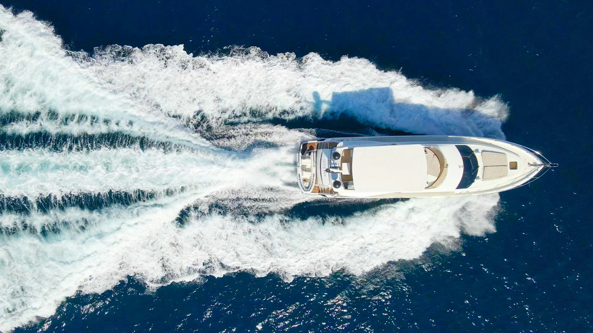 a space ship above the clouds aboard GOOD LACK Yacht for Sale