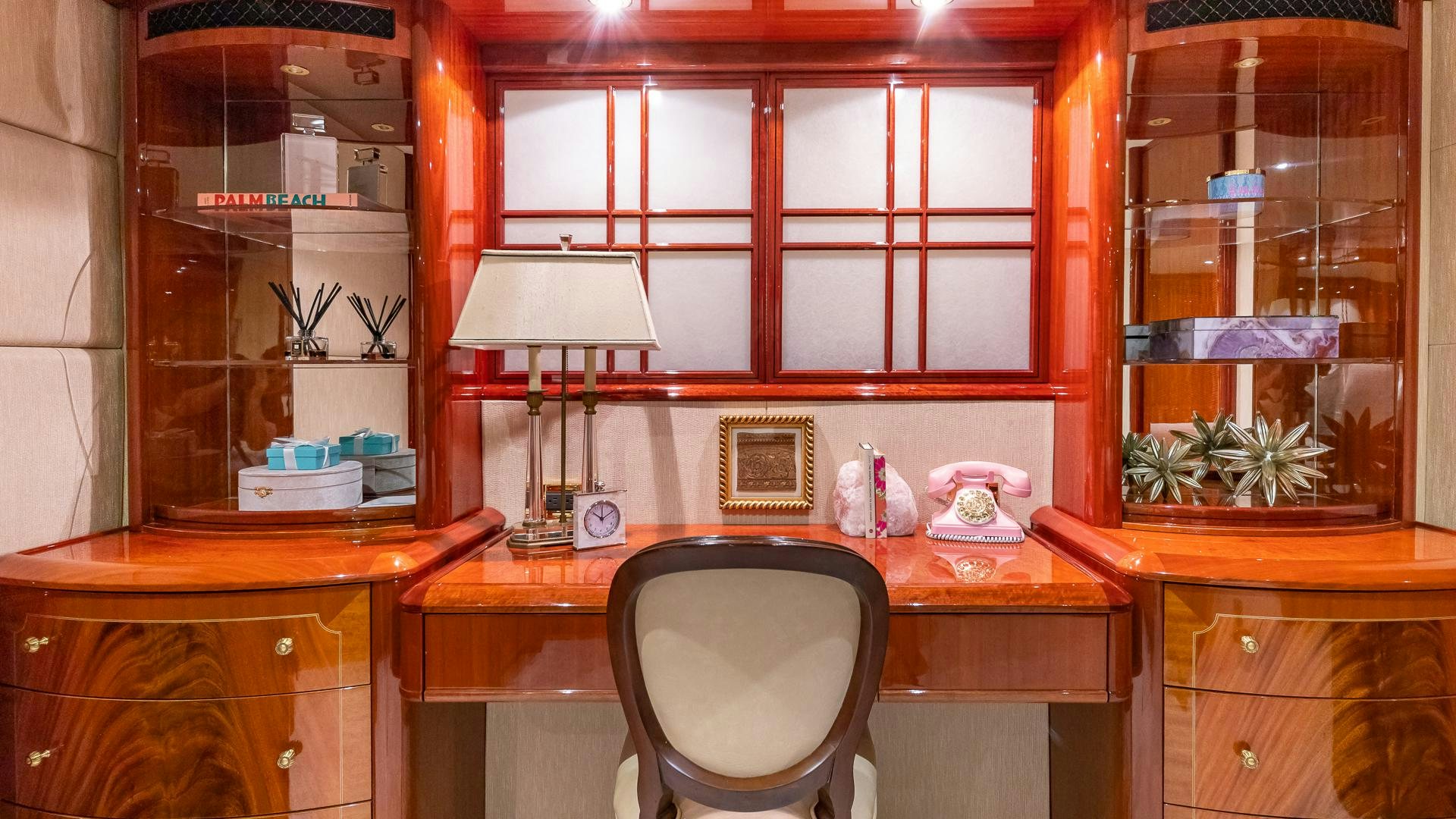 a chair in a room aboard HOPE FLOATS Yacht for Sale