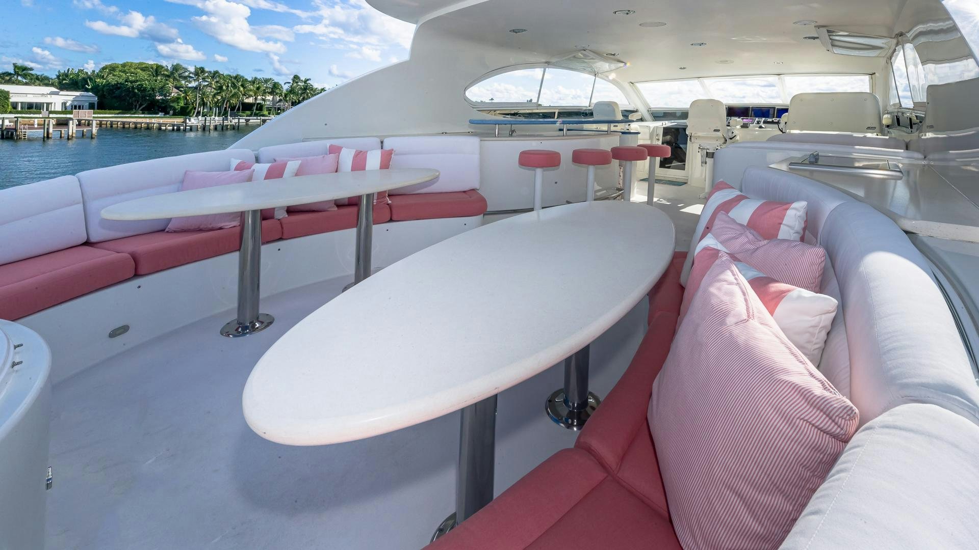 a table on a boat aboard HOPE FLOATS Yacht for Sale
