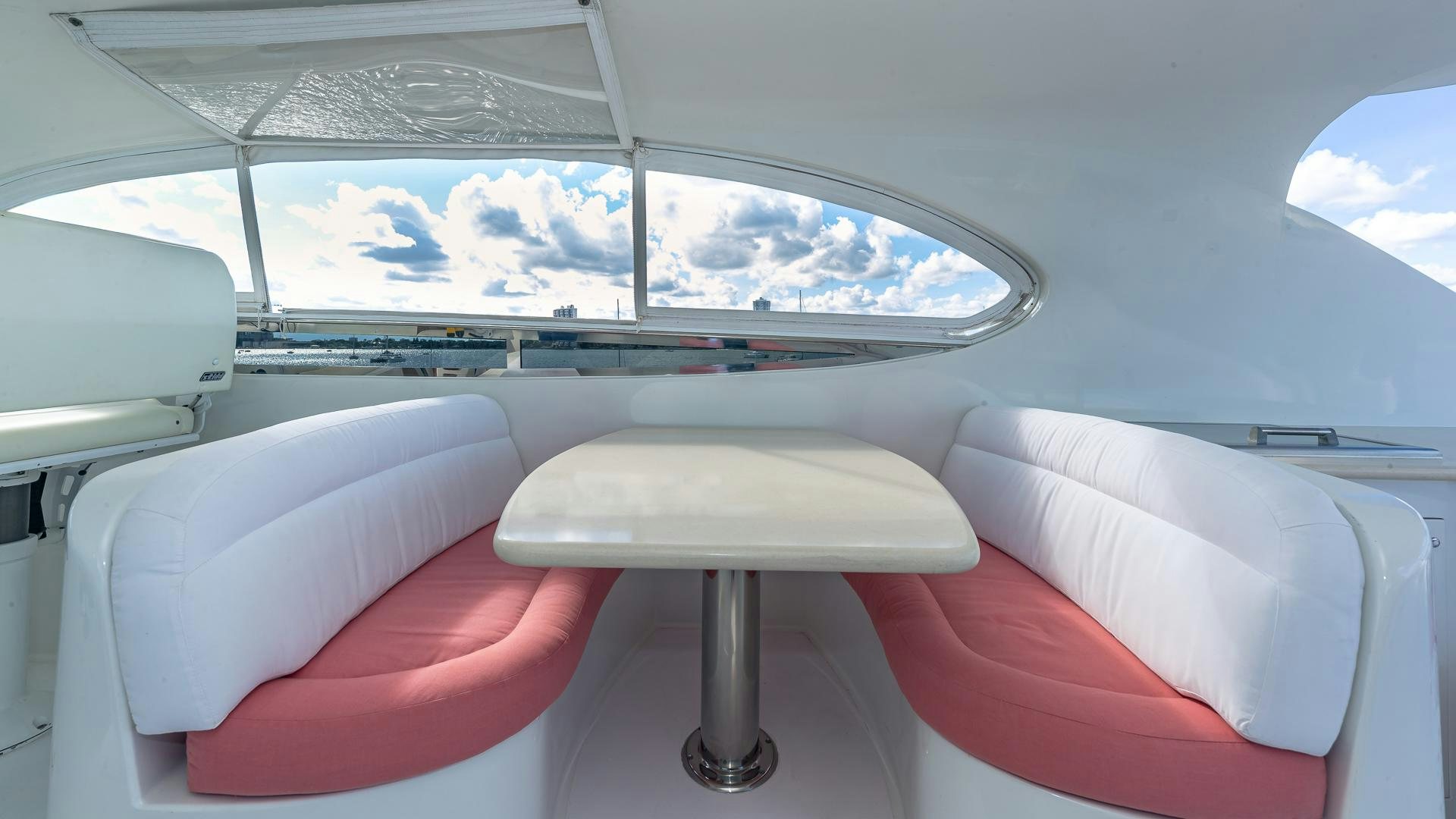 inside of a car aboard HOPE FLOATS Yacht for Sale