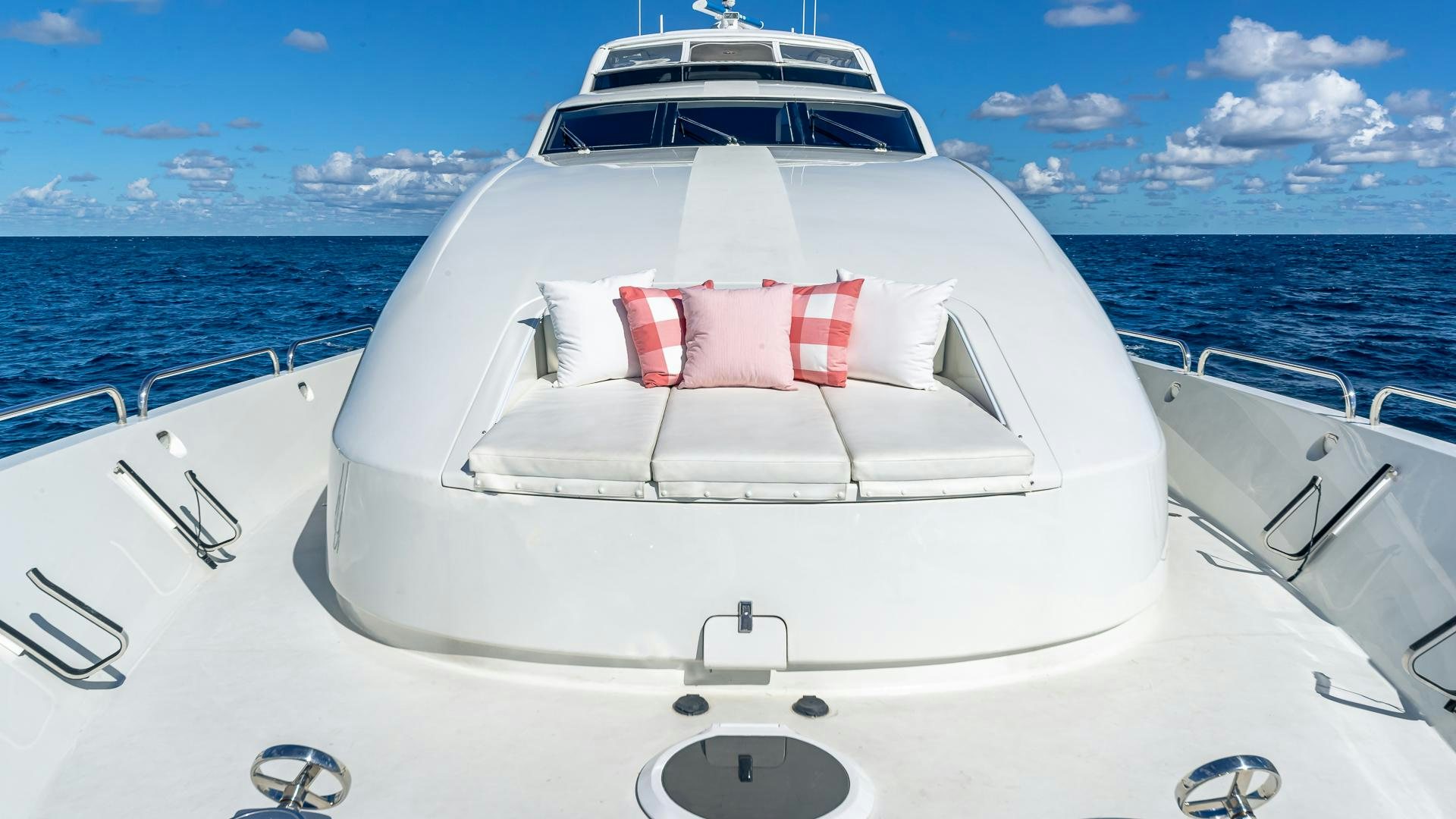 a white boat on the water aboard HOPE FLOATS Yacht for Sale