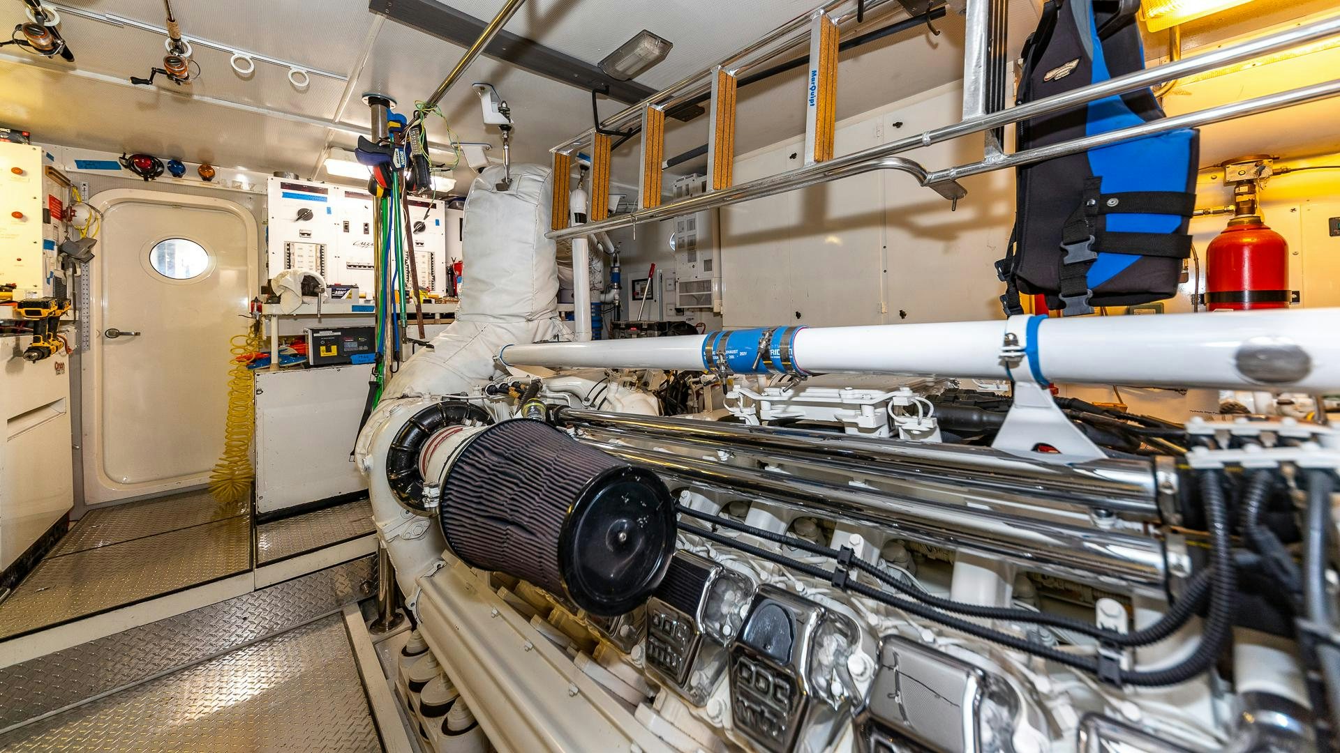 a machine in a factory aboard HOPE FLOATS Yacht for Sale