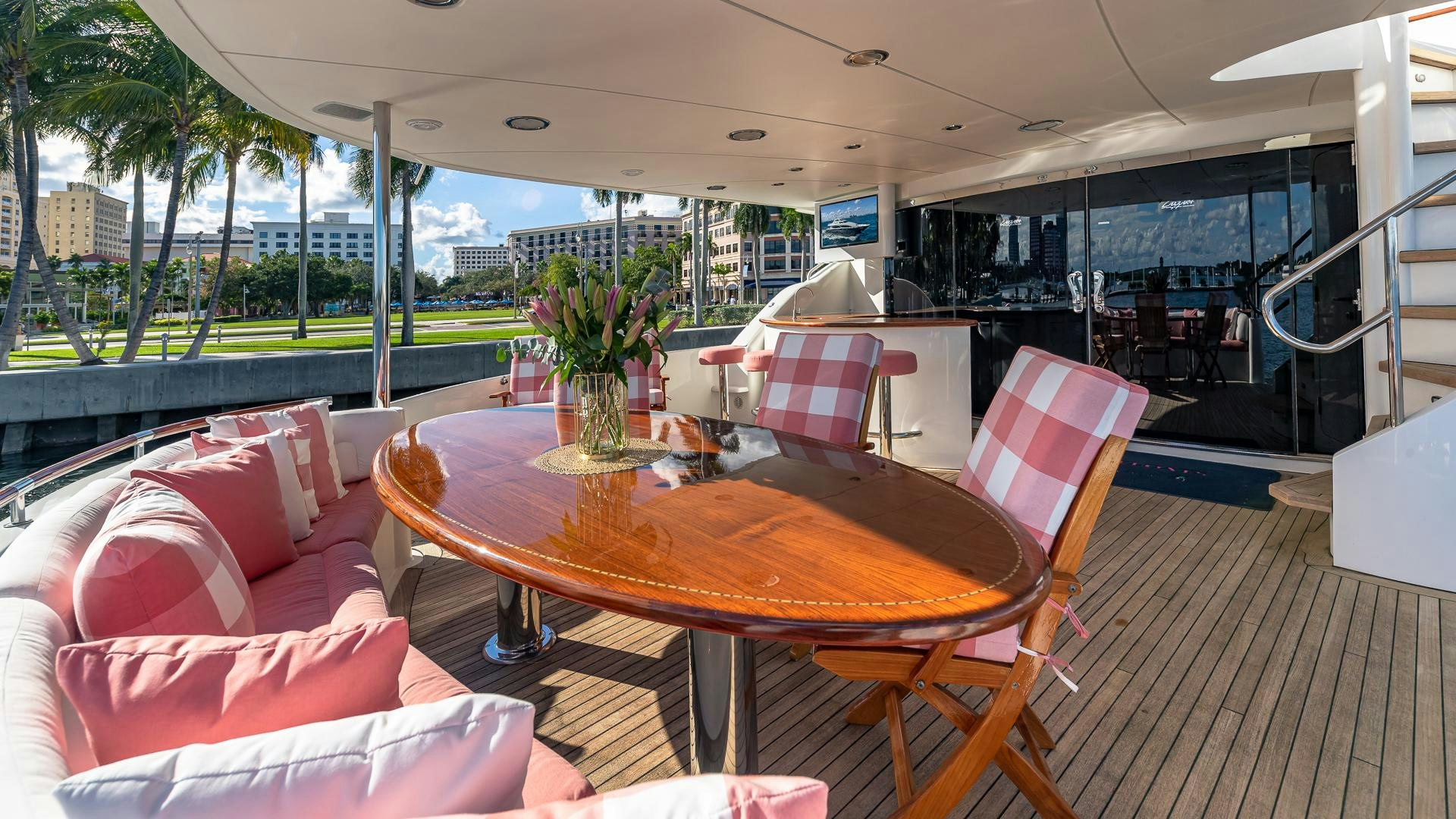 a table and chairs in a room aboard HOPE FLOATS Yacht for Sale