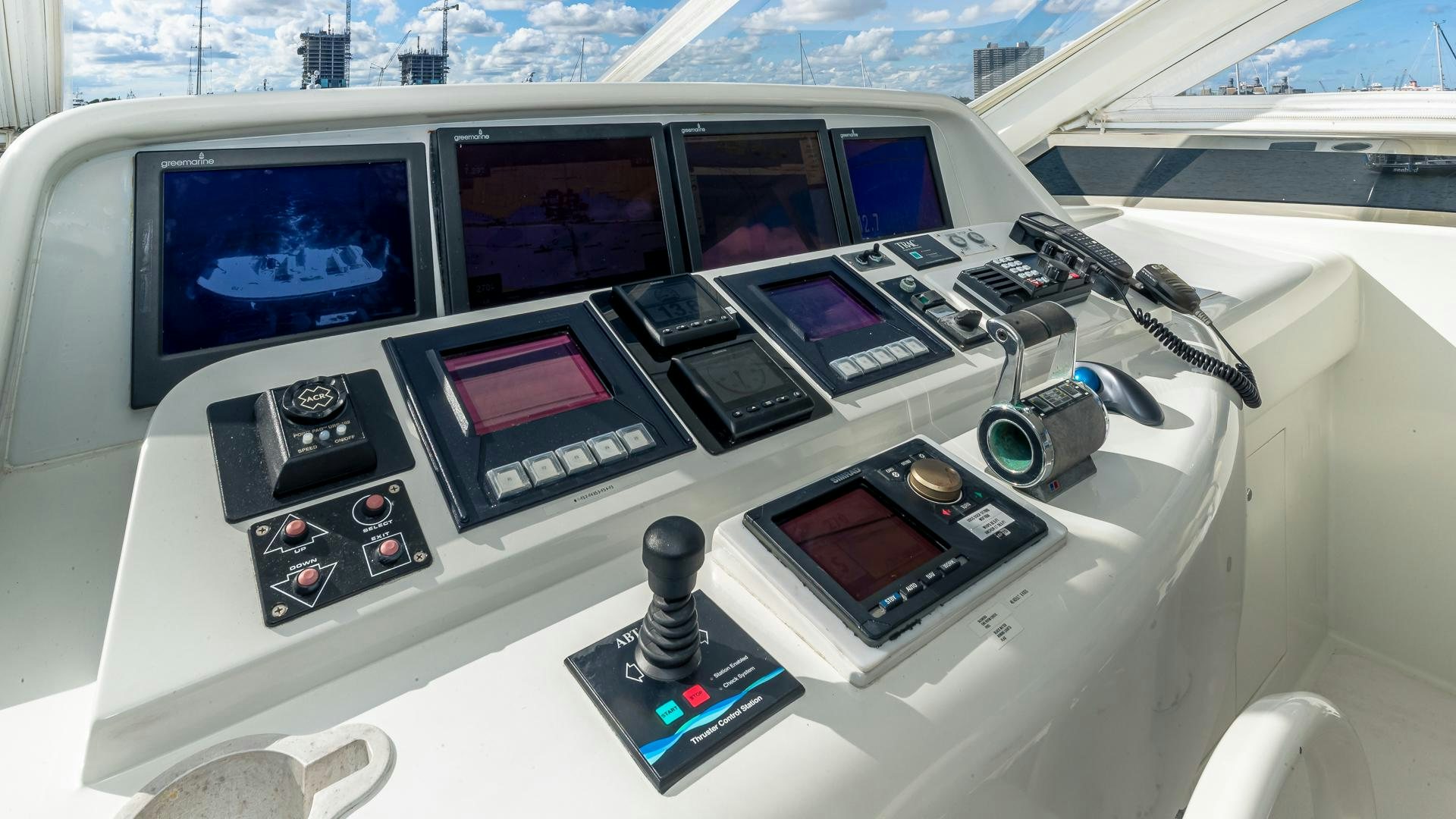 a white car with black and red lights and a black device on it aboard HOPE FLOATS Yacht for Sale