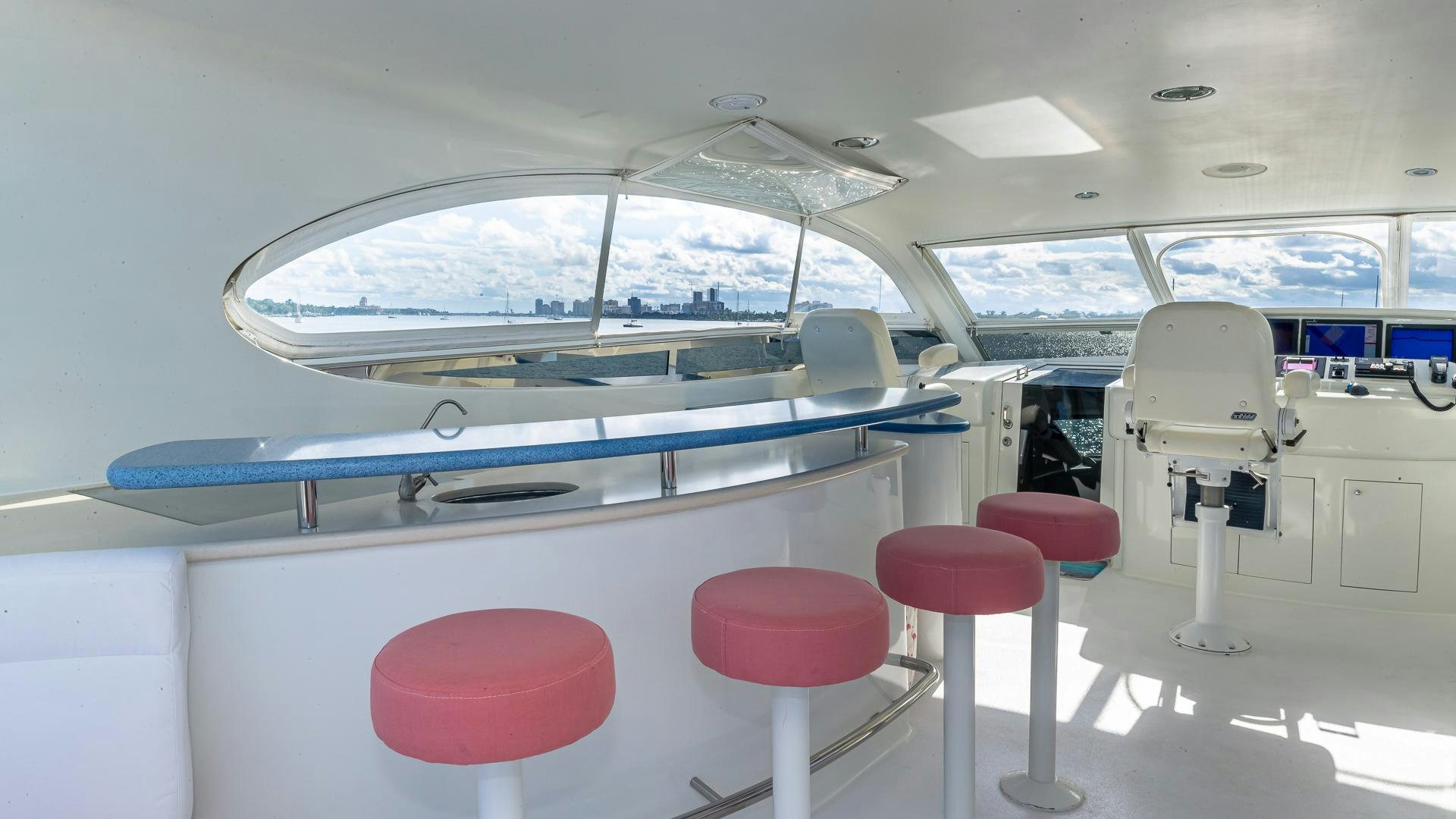 a boat in a room aboard HOPE FLOATS Yacht for Sale