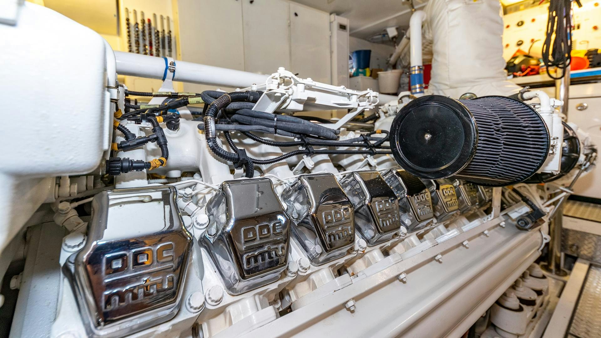 a machine with a large metal object aboard HOPE FLOATS Yacht for Sale